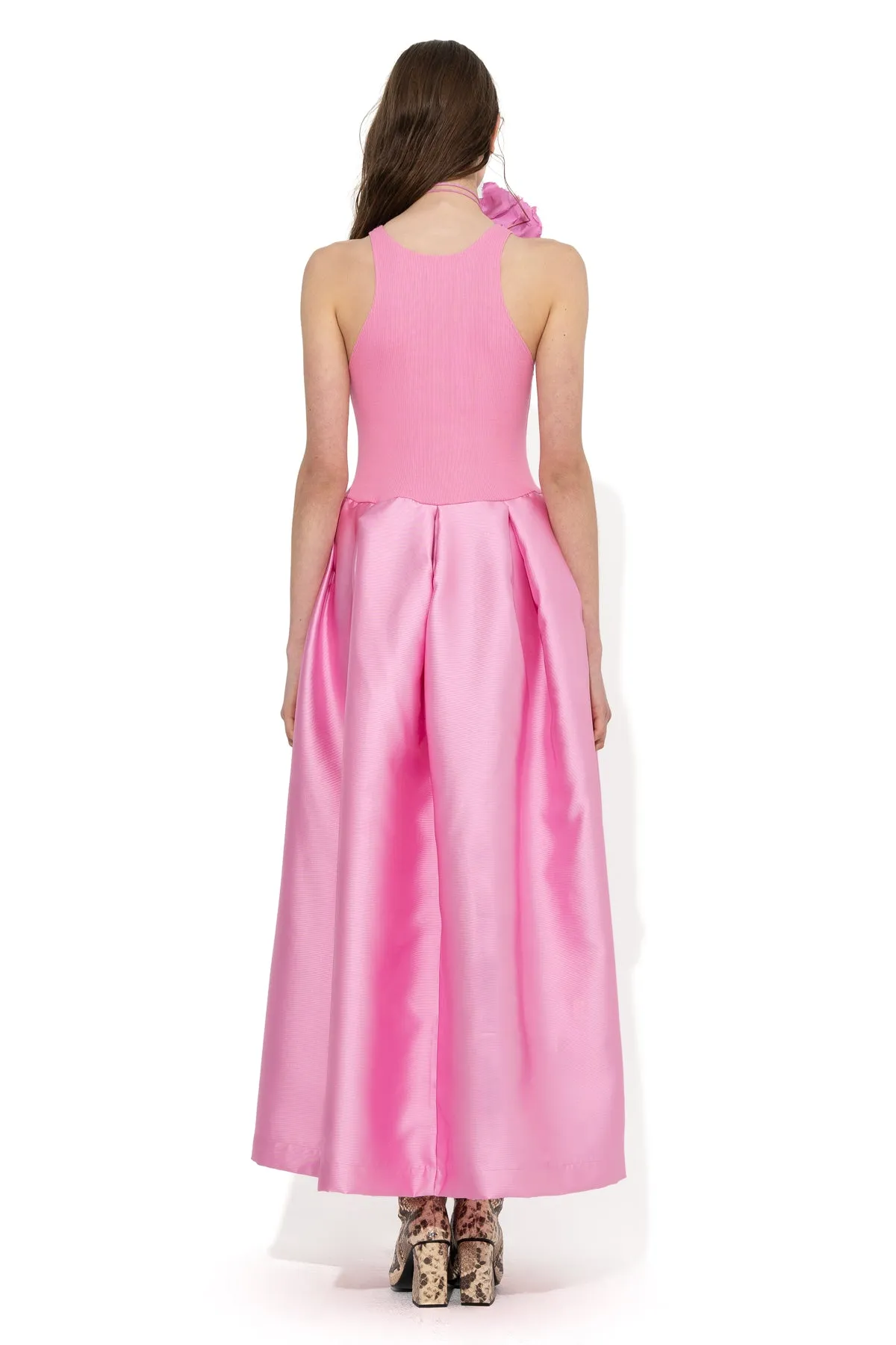 PINK FULL SKIRT TANK TOP DRESS