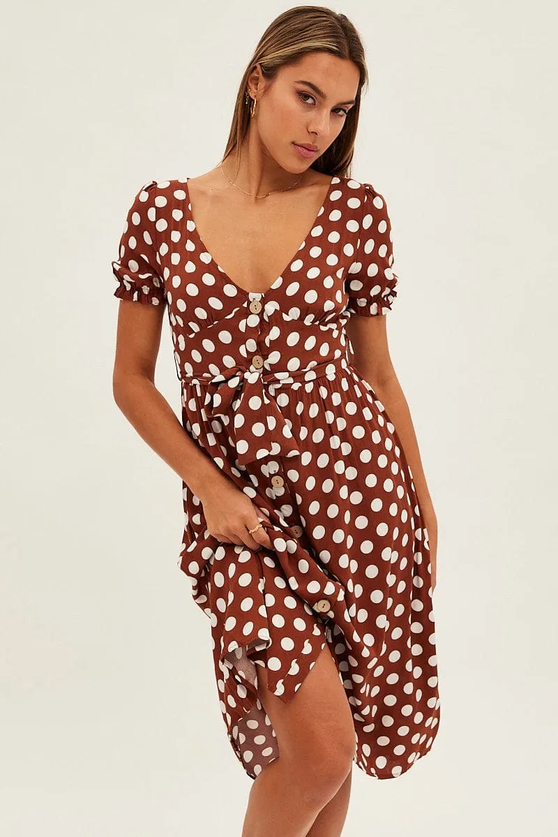 Polka Dot Midi Dress