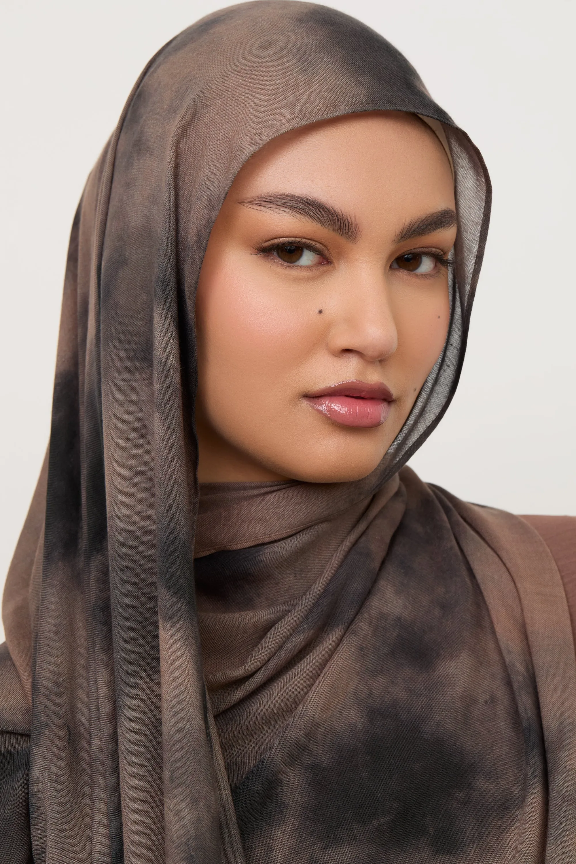 Printed Modal Hijab - Black Earth