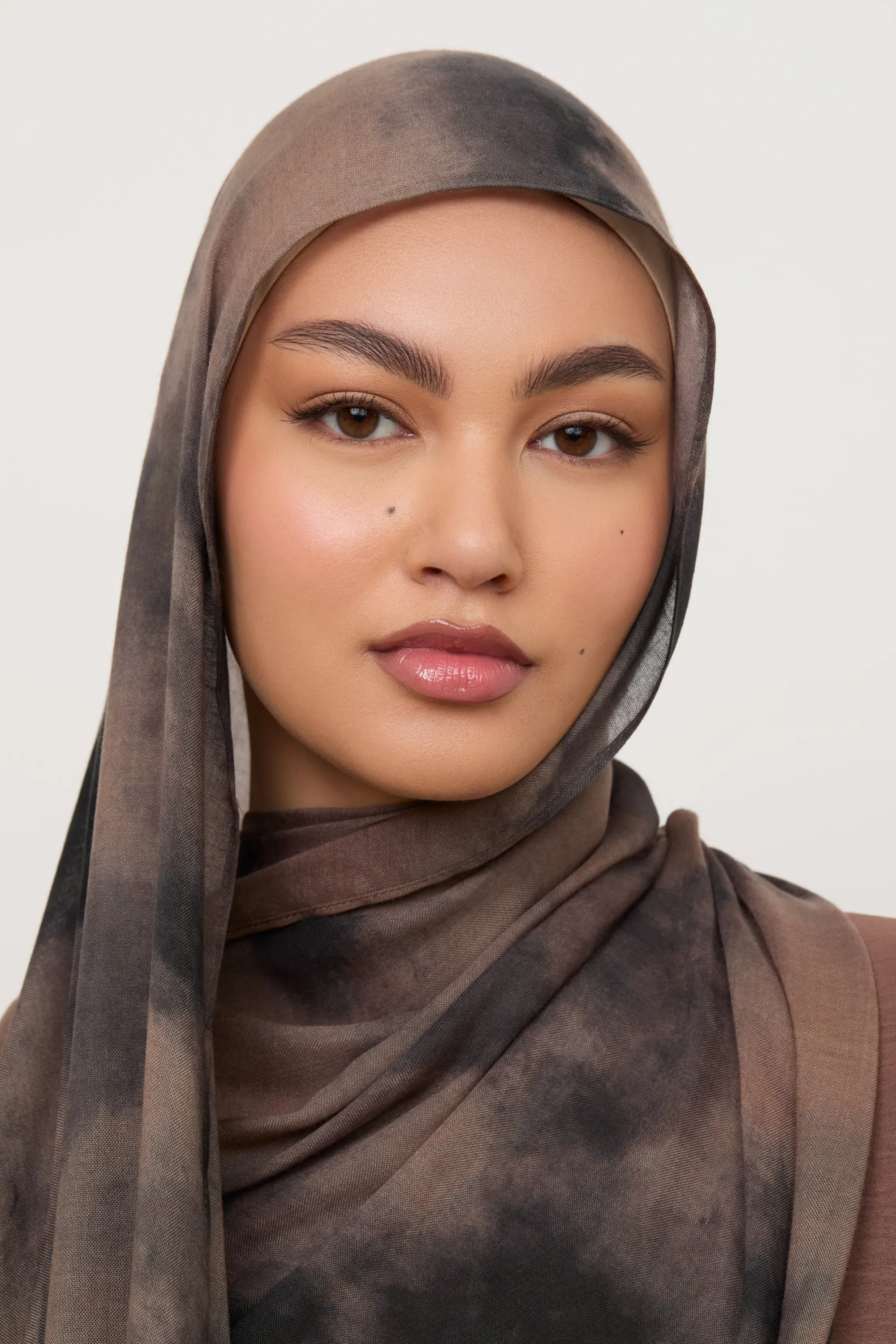 Printed Modal Hijab - Black Earth