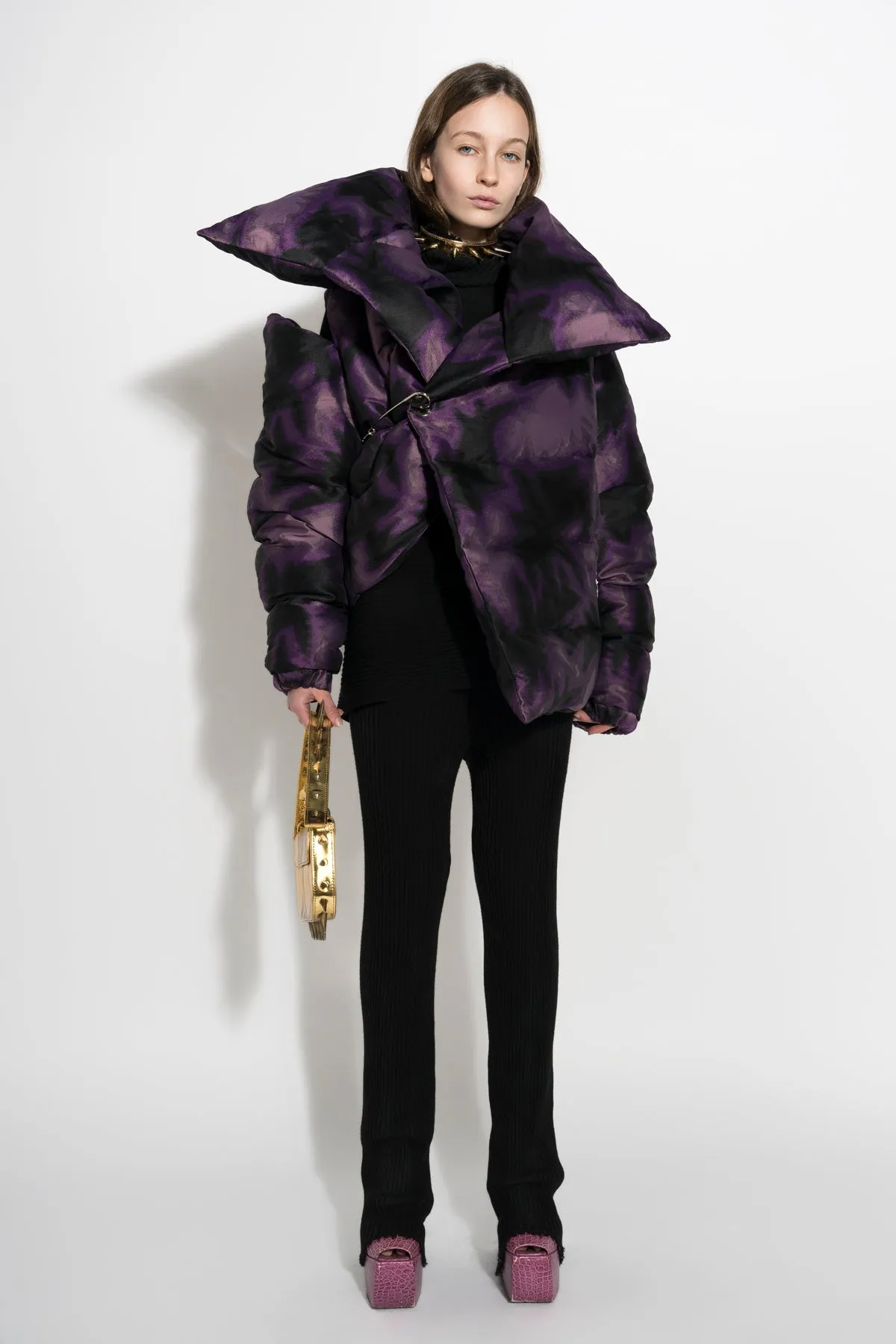 PURPLE TIE DYE M'A PUFFER JACKET