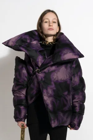 PURPLE TIE DYE M'A PUFFER JACKET