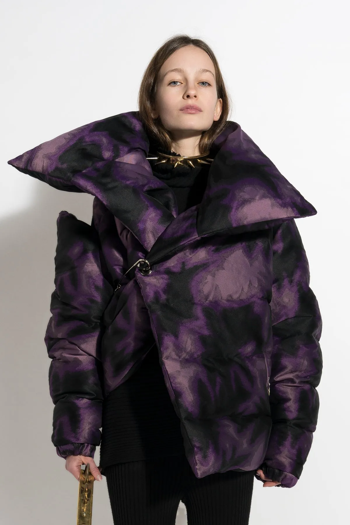 PURPLE TIE DYE M'A PUFFER JACKET