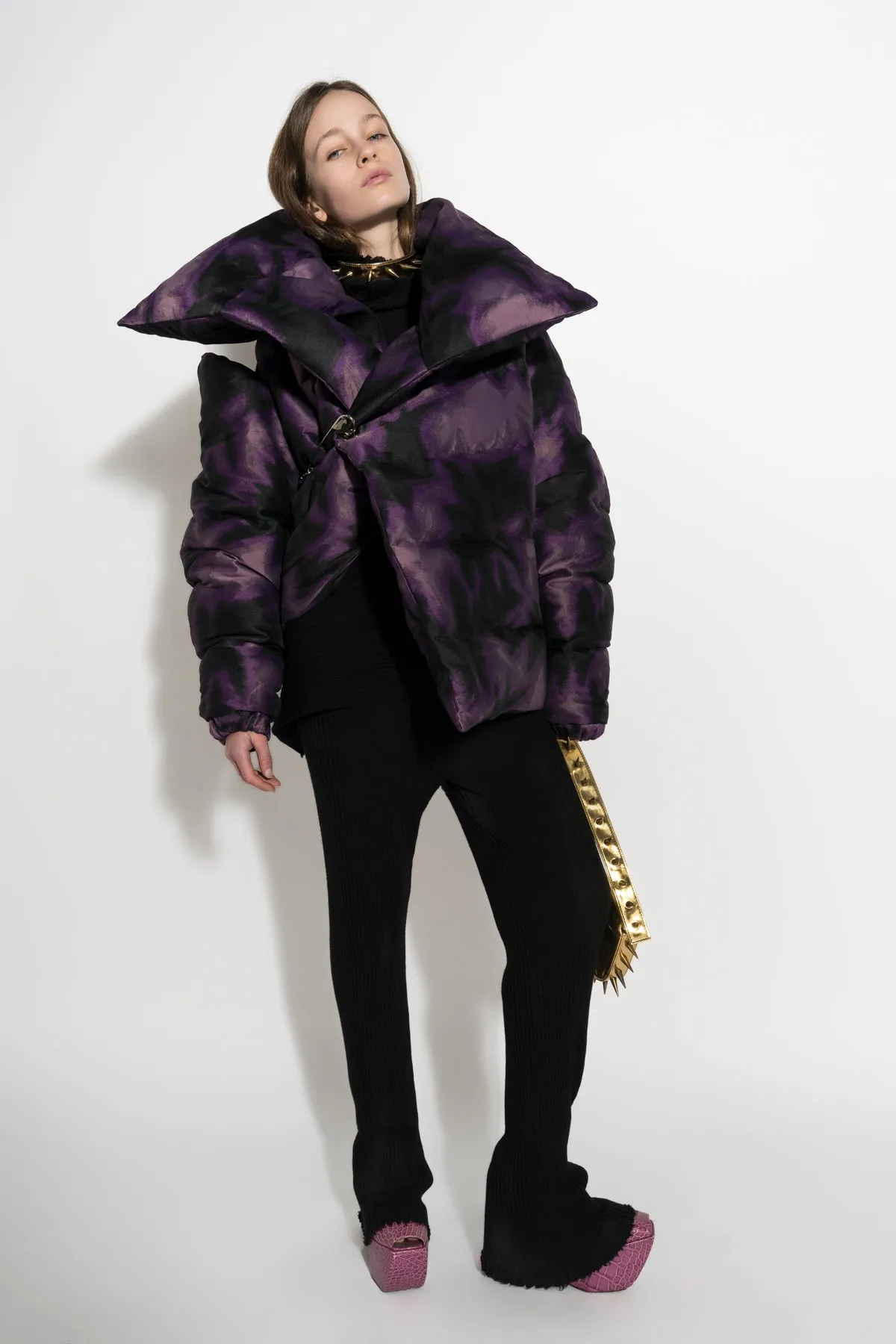 PURPLE TIE DYE M'A PUFFER JACKET