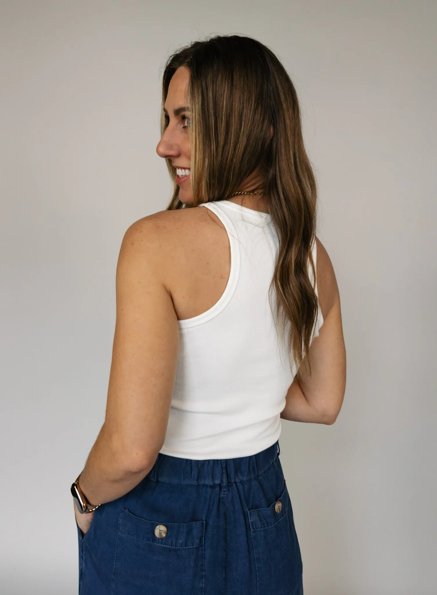Raelyn Rib Tank - Ivory