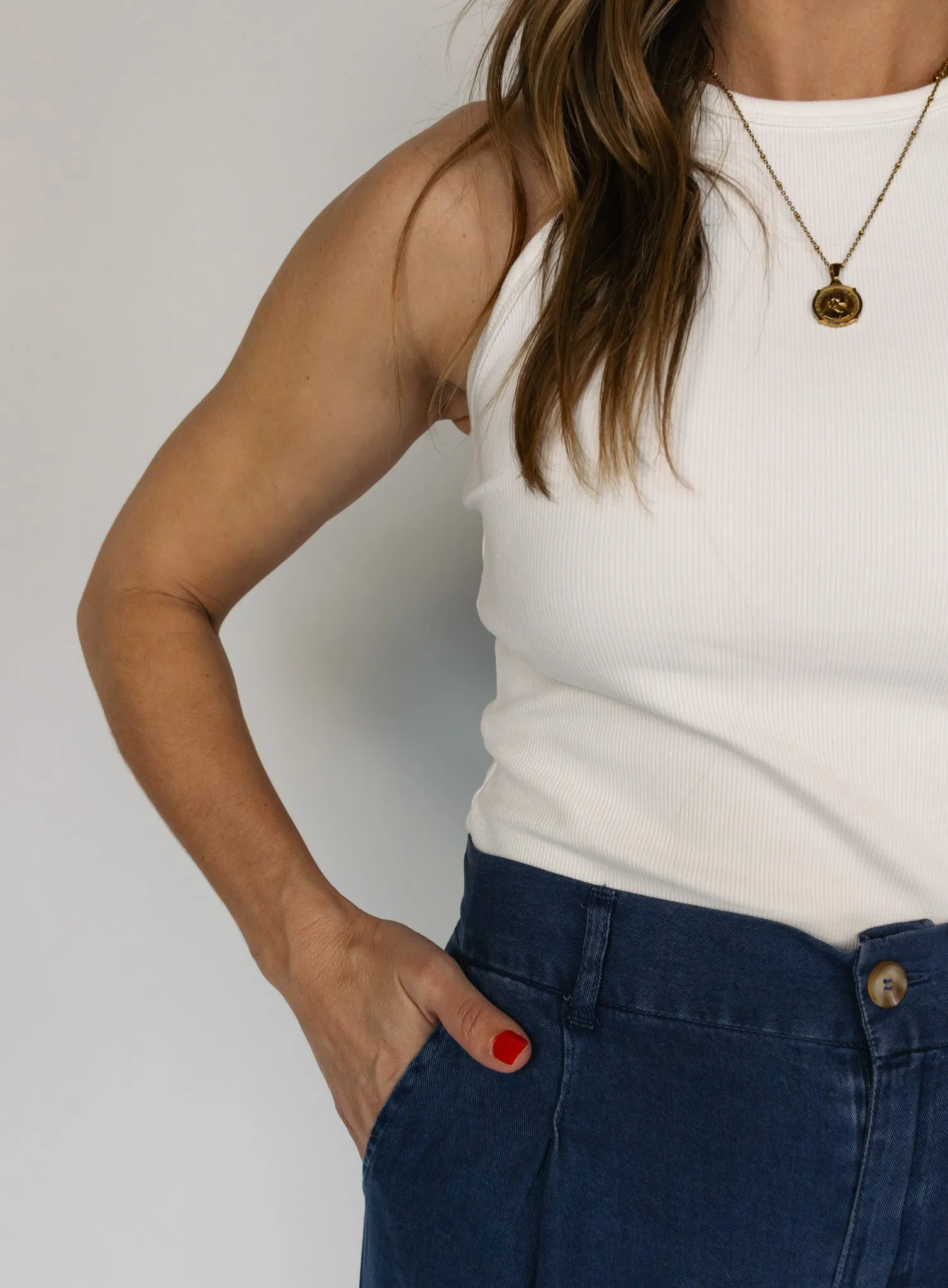 Raelyn Rib Tank - Ivory