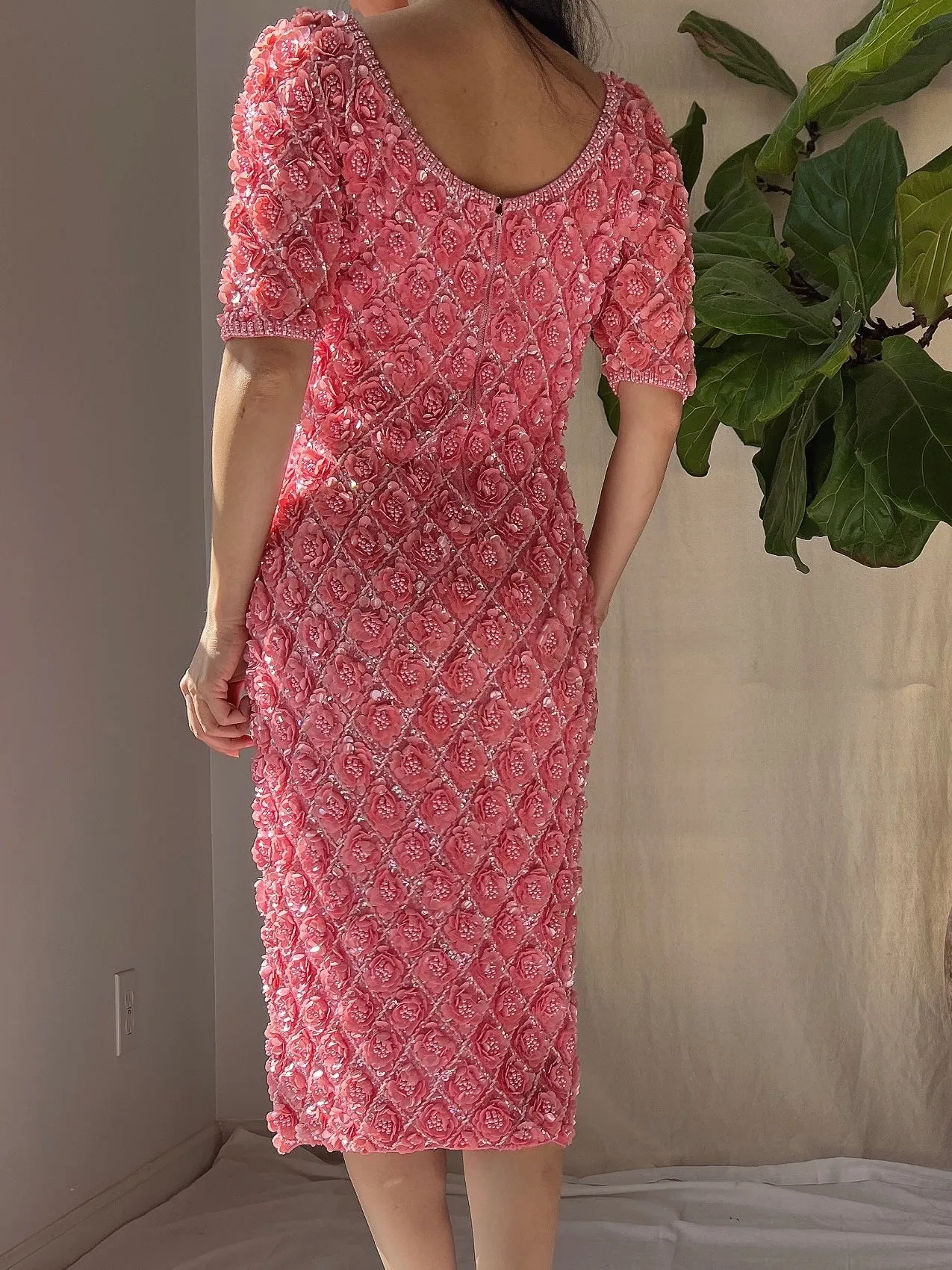 Rare 1960s Wool Hand-Beaded Dress - XS/S