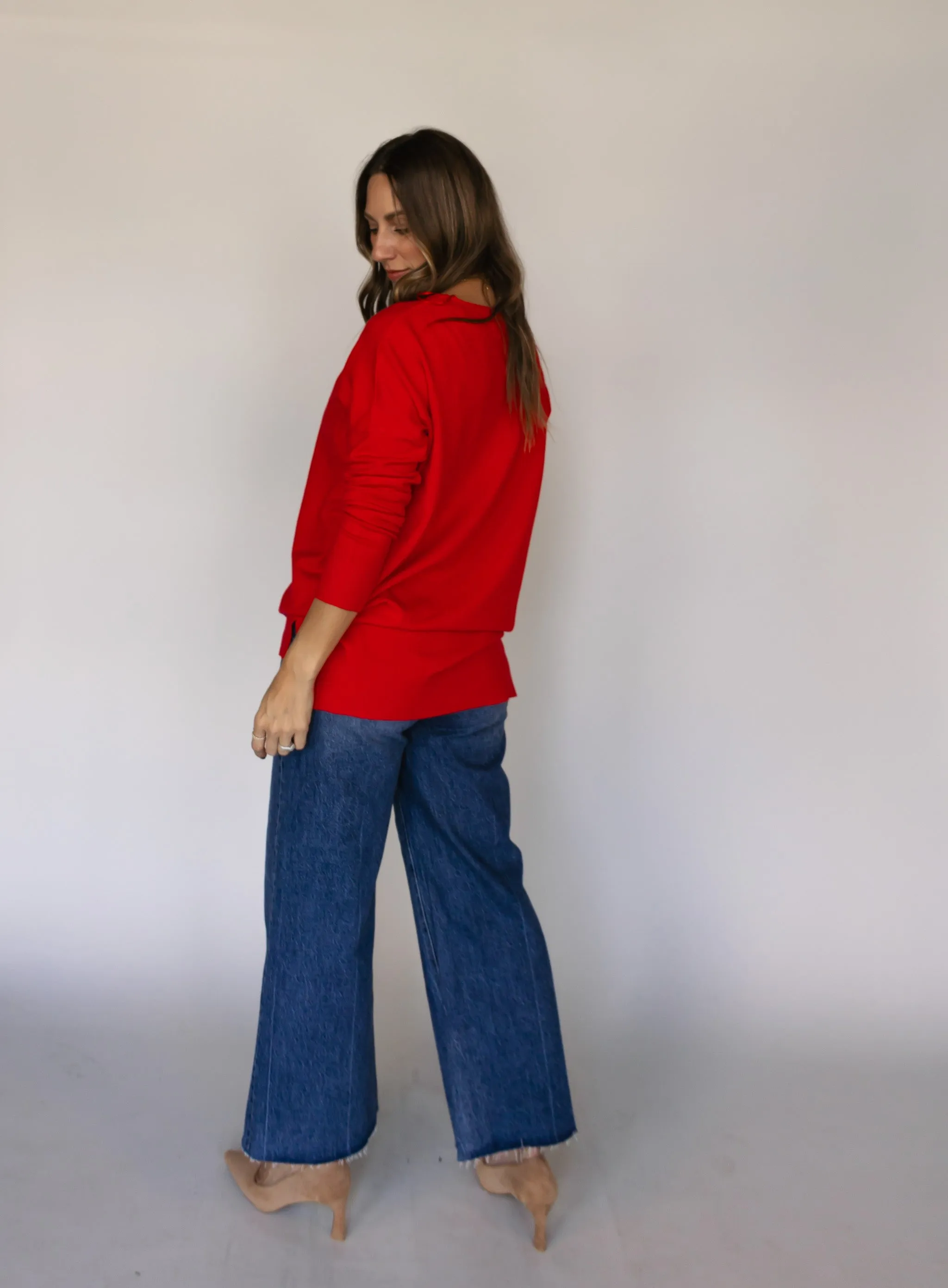 Renna Tunic Sweater - Red - Final Sale