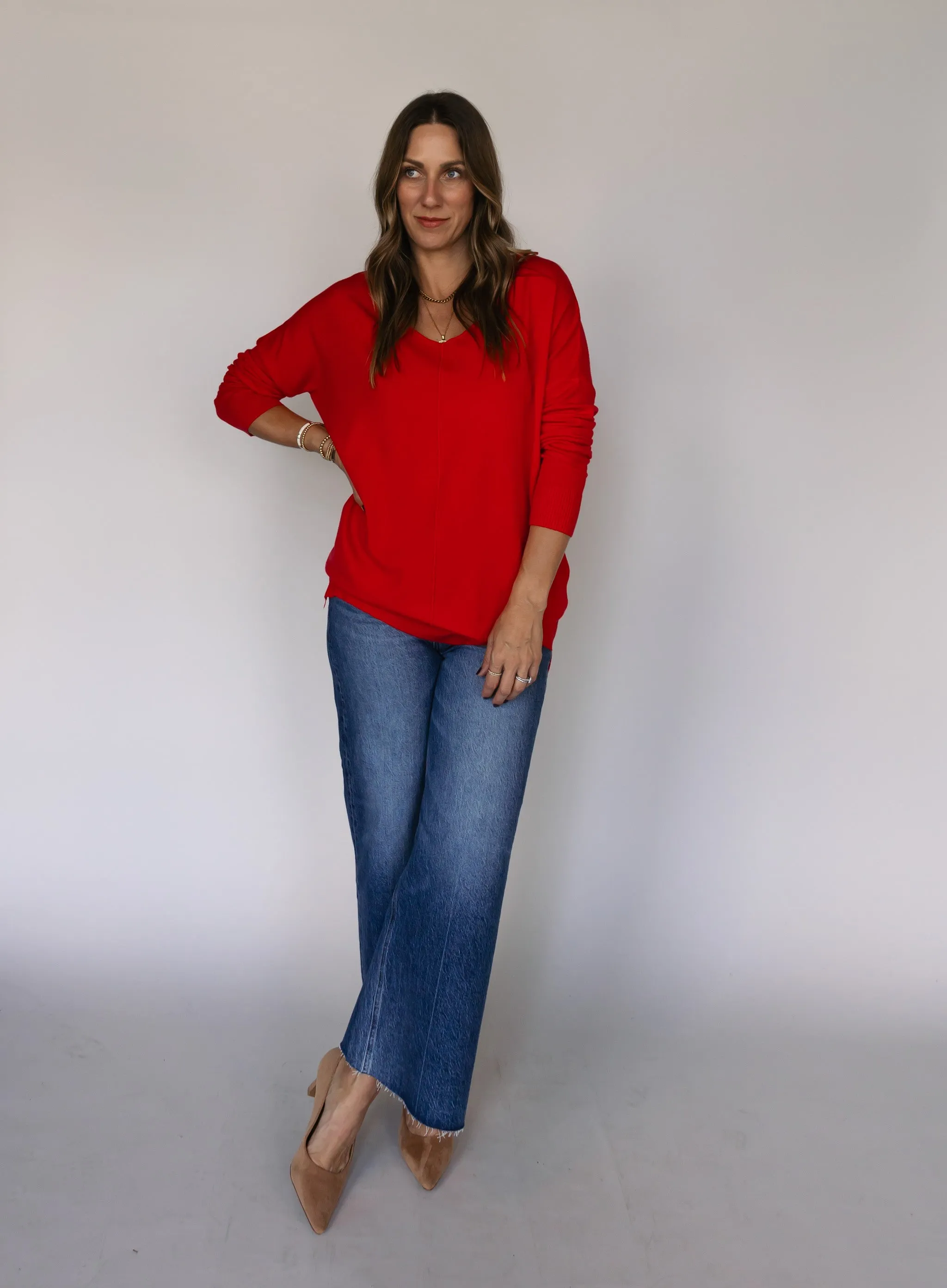 Renna Tunic Sweater - Red - Final Sale