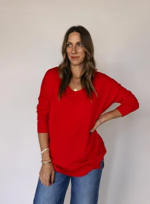 Renna Tunic Sweater - Red - Final Sale