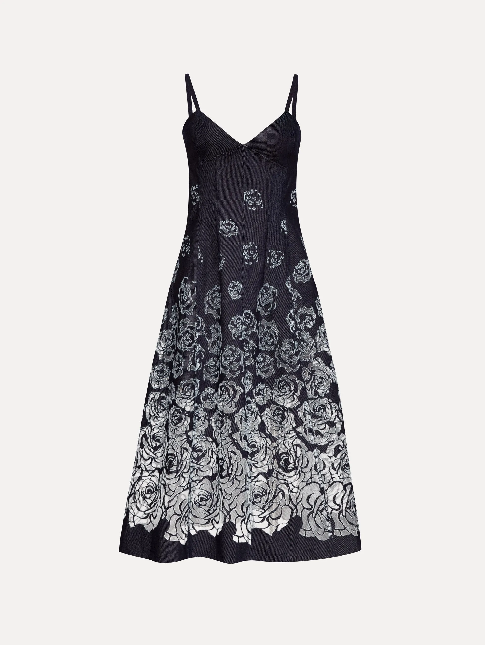 Rose Devoré Denim Sleeveless Dress