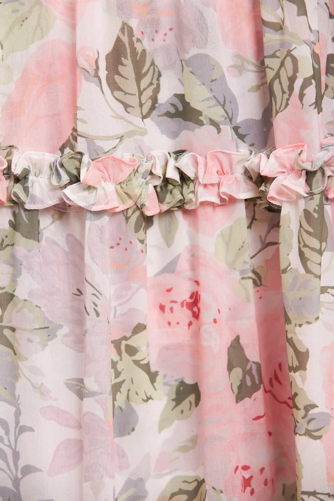 Rose Powder Chiffon Ankle Gown