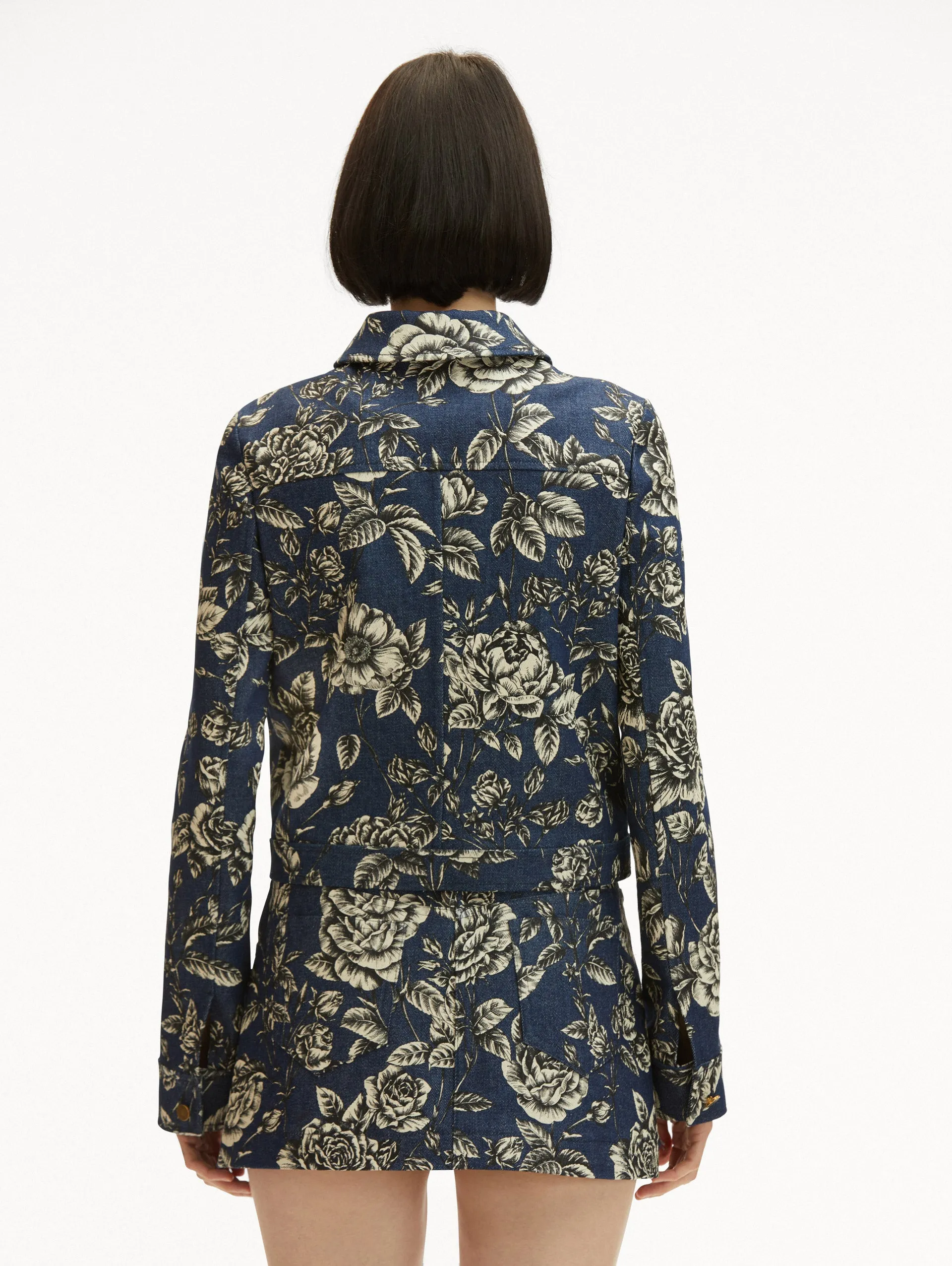 Rose Printed Denim Jacket