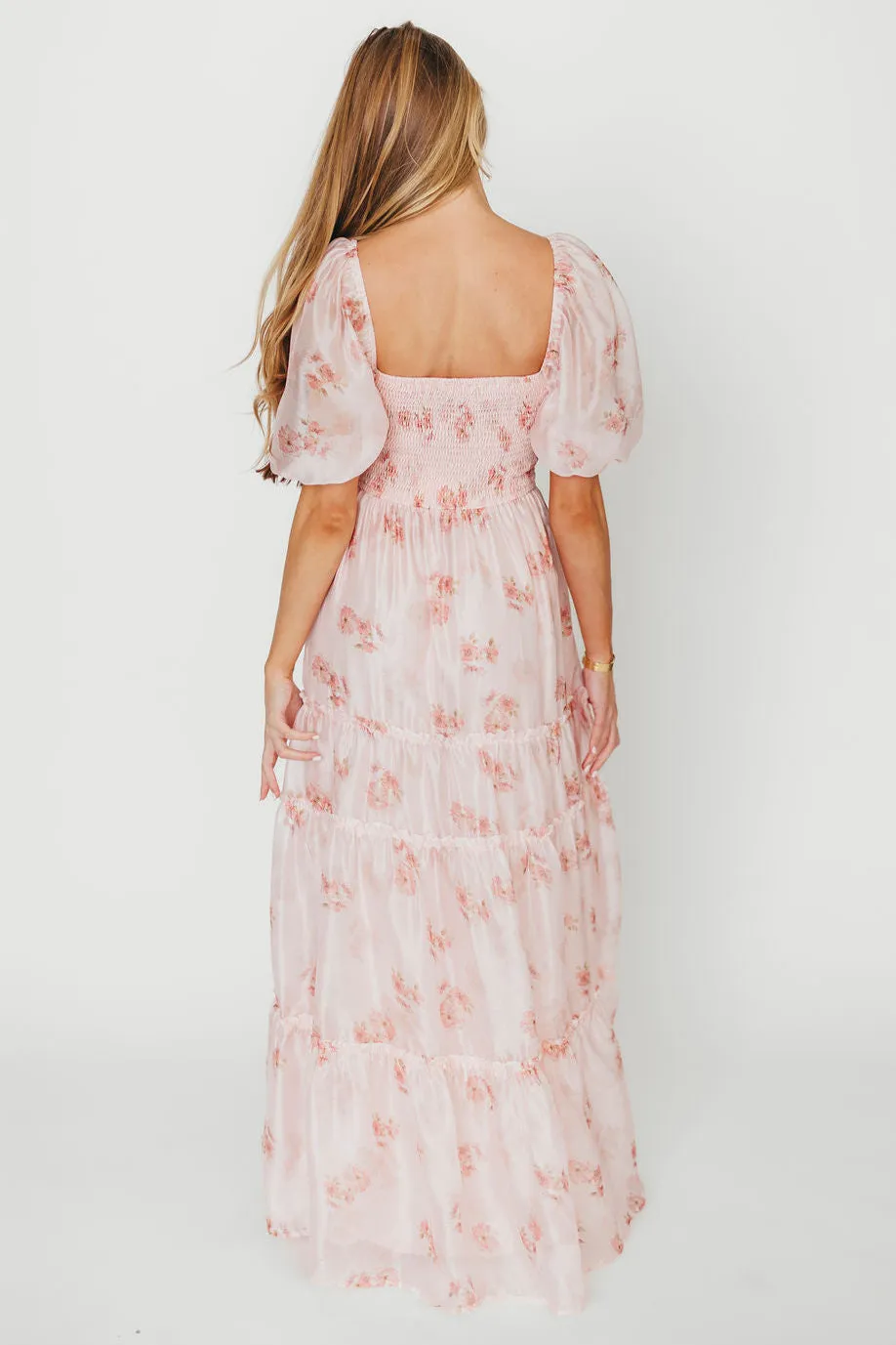 Sarah Maxi Dress in Pink Floral