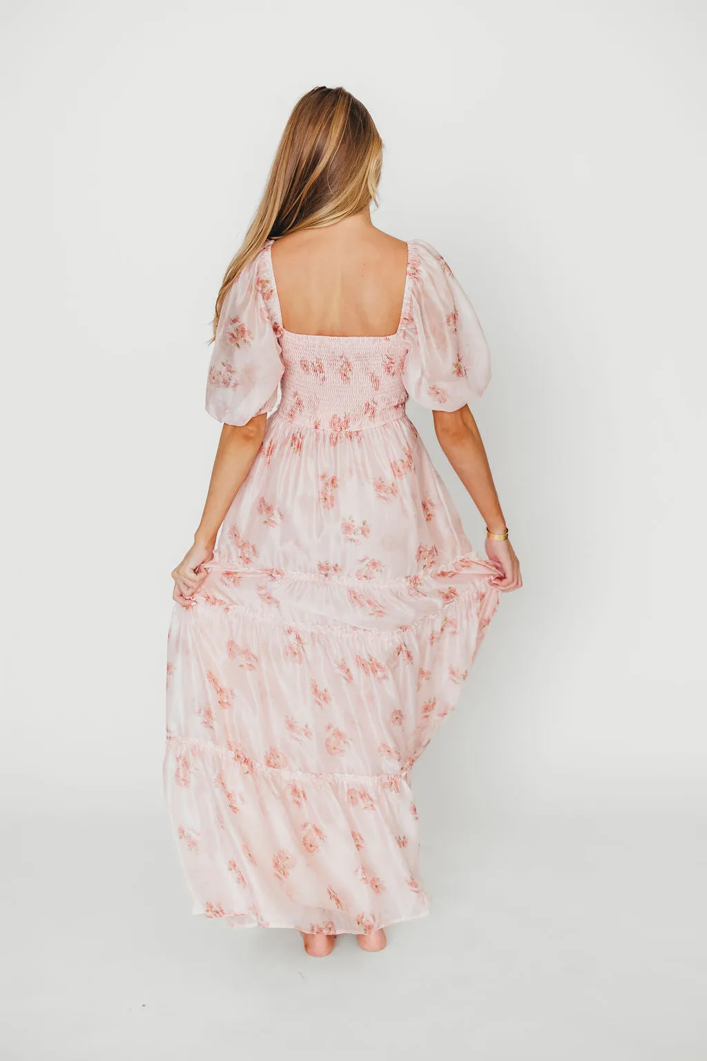 Sarah Maxi Dress in Pink Floral