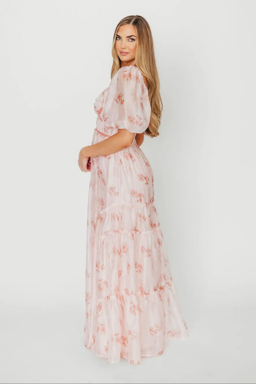 Sarah Maxi Dress in Pink Floral