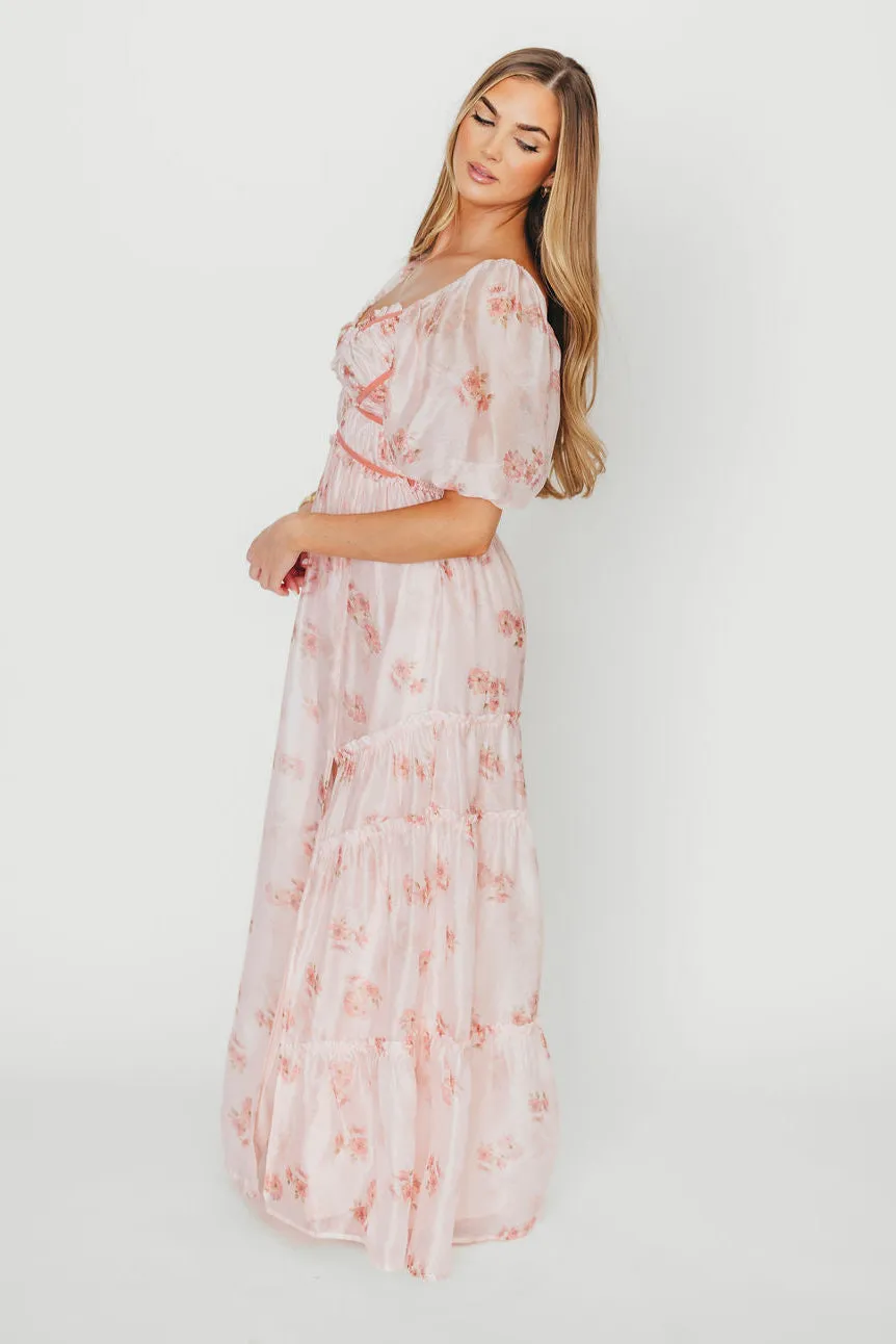 Sarah Maxi Dress in Pink Floral