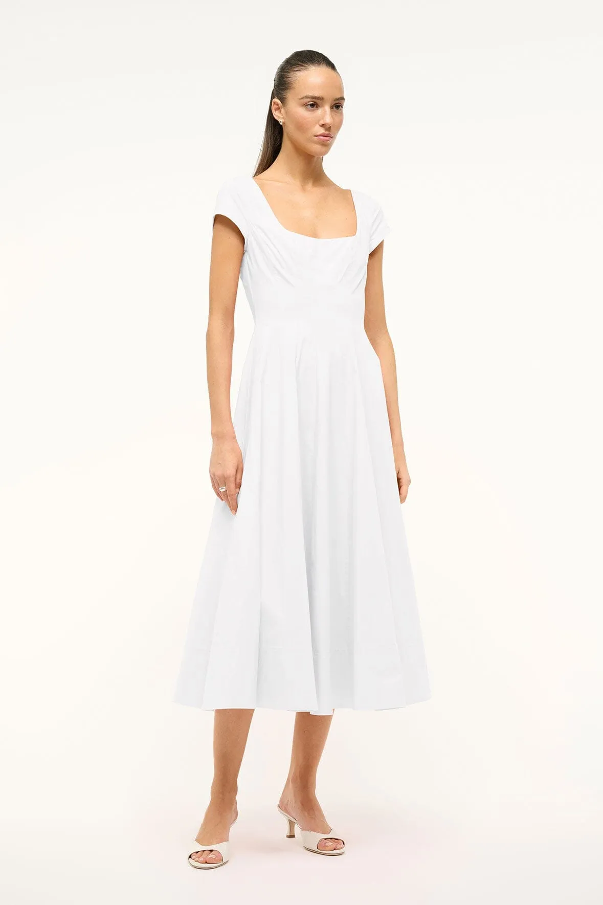 SHORT SLEEVE WELLS DRESS | WHITE