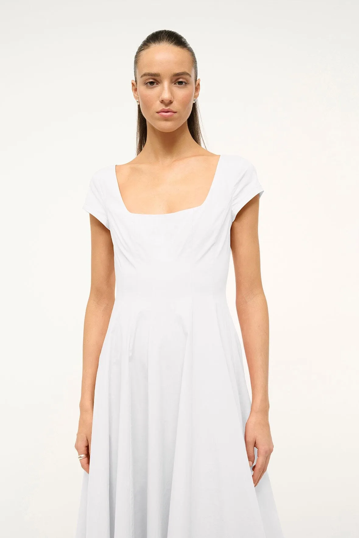 SHORT SLEEVE WELLS DRESS | WHITE