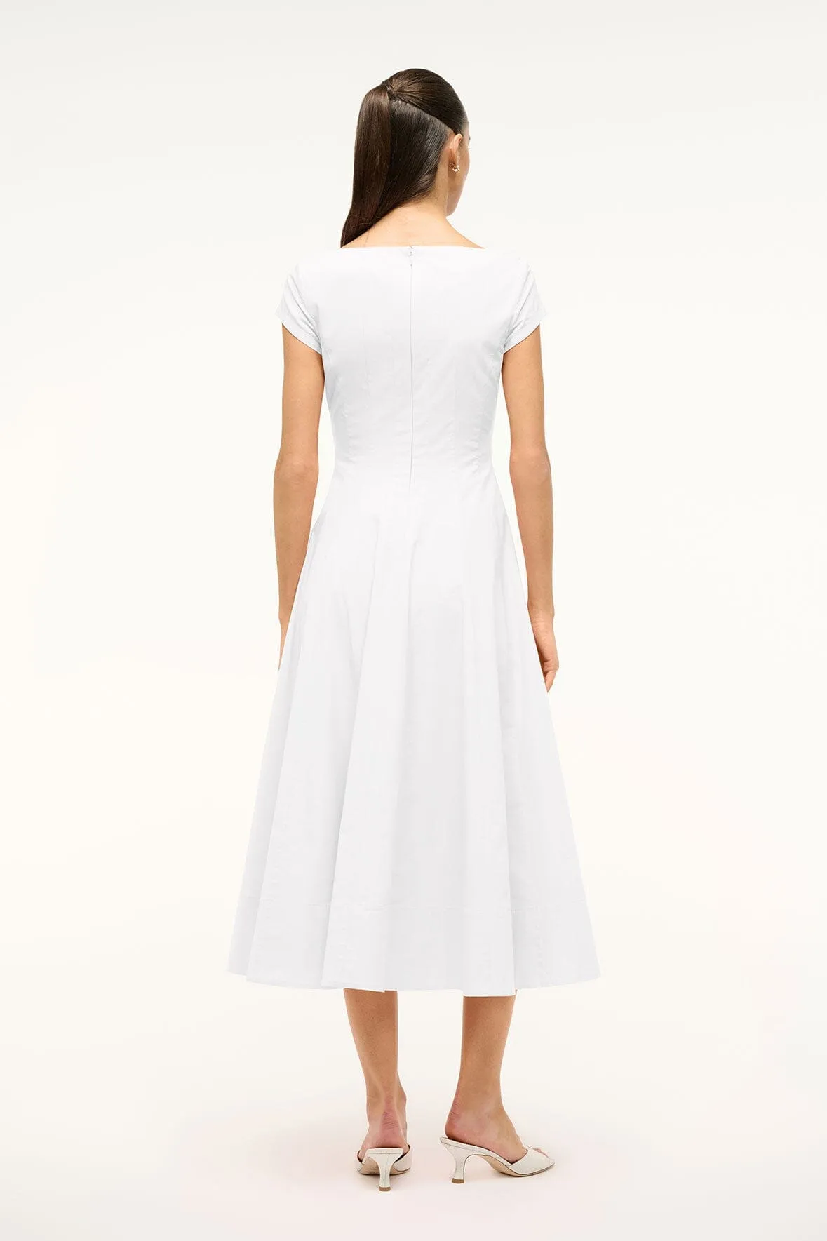 SHORT SLEEVE WELLS DRESS | WHITE