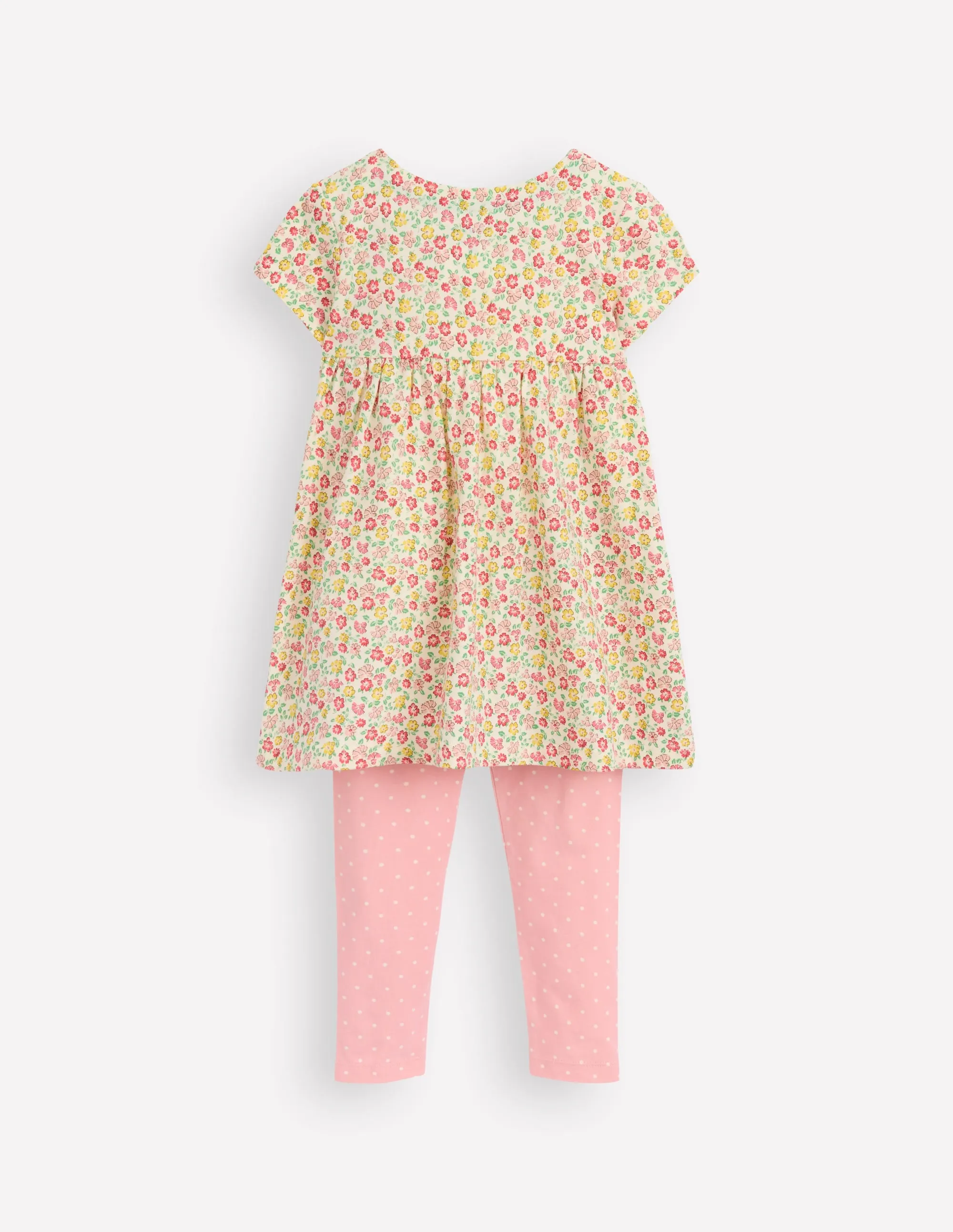 Short-sleeved print tunic set-Multi Summer Flowerbed