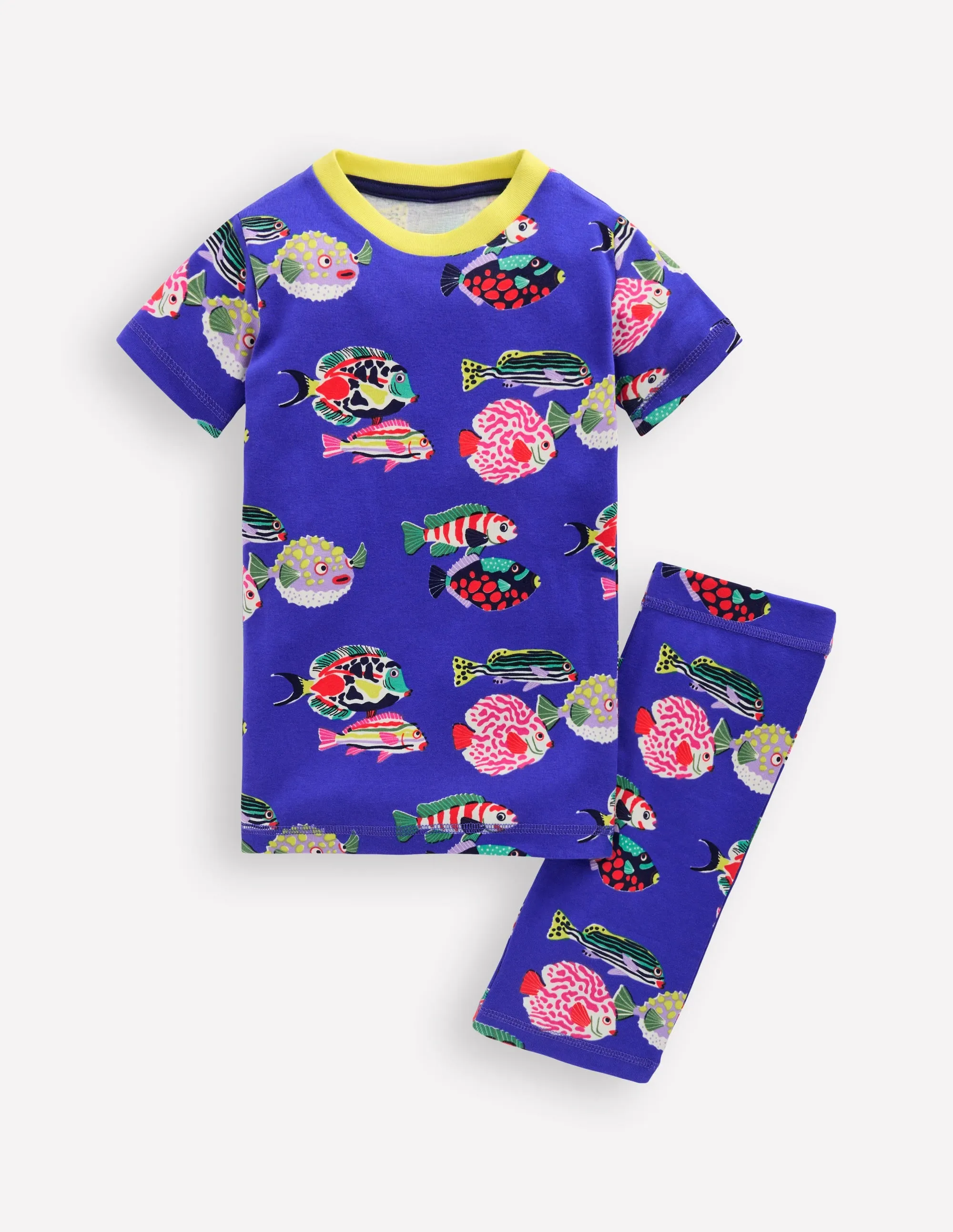 Snug Short John Glow Pyjamas-Blue Heron Fish