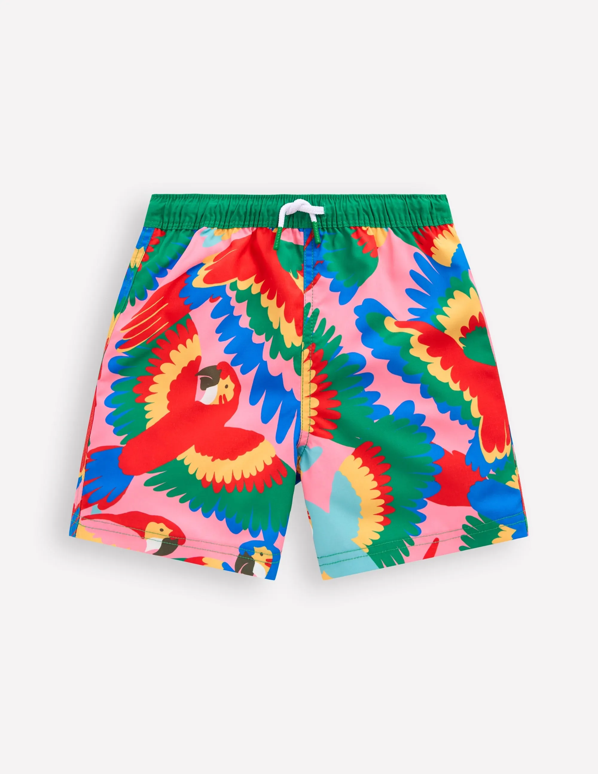 Swim Shorts-Multi Rainbow Parrot