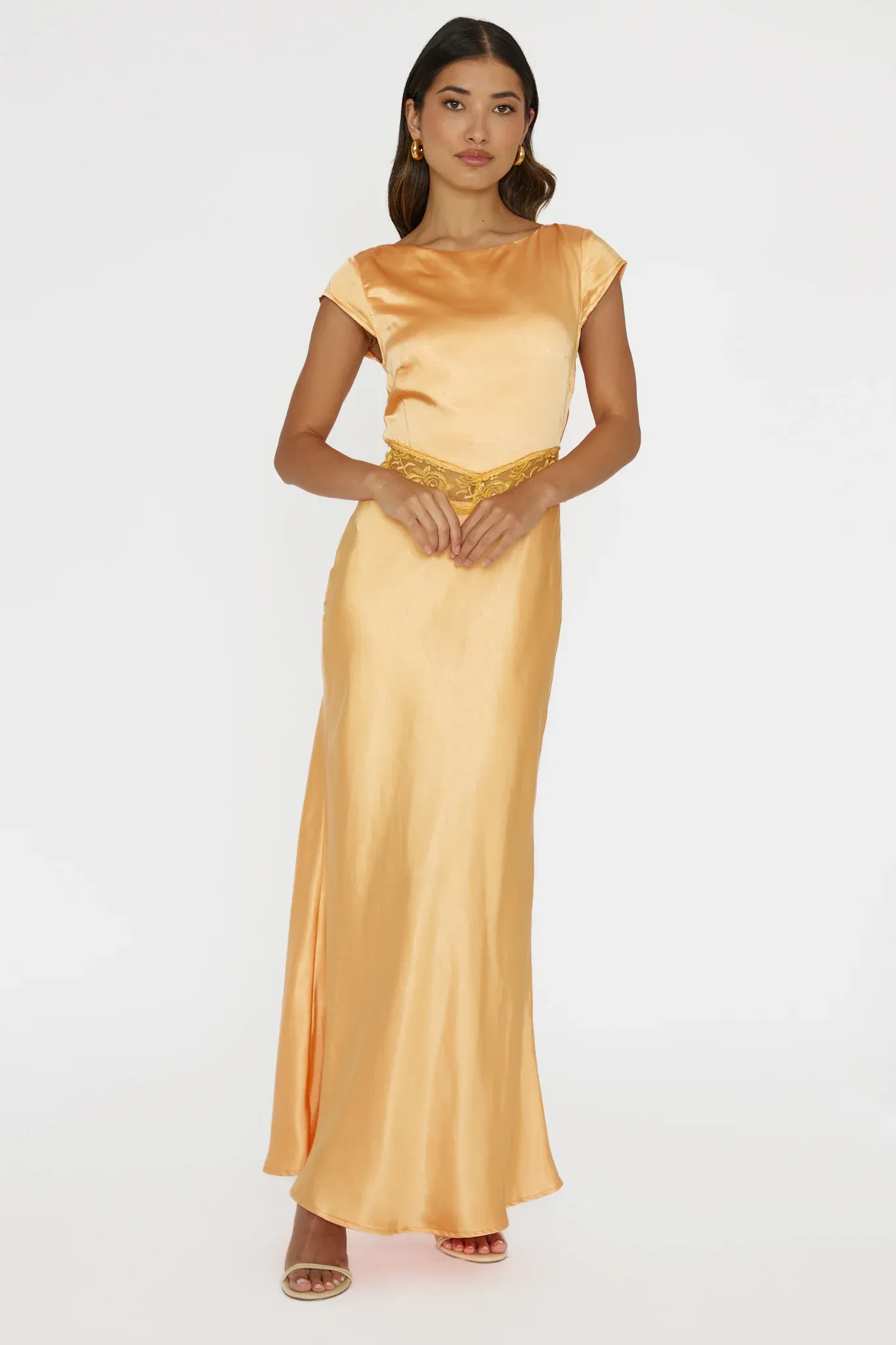 Taken Heart Lace Trim Tied Back Dress Mango