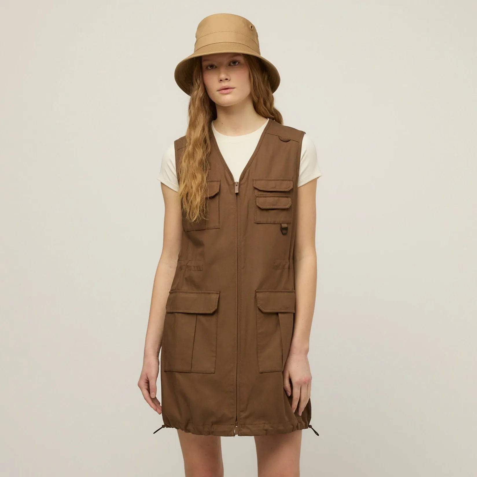 Tencel Cotton Safari Vest Dress