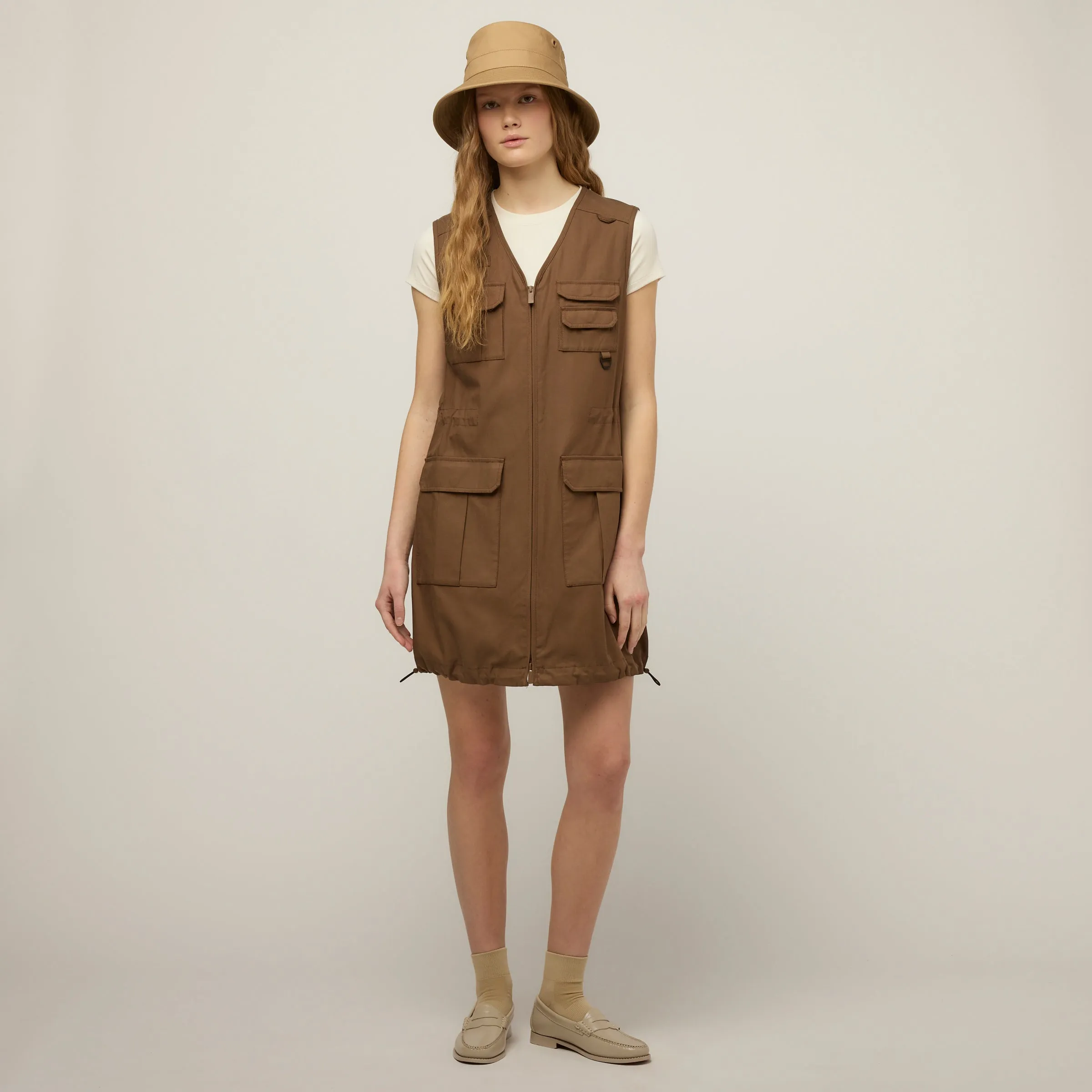 Tencel Cotton Safari Vest Dress