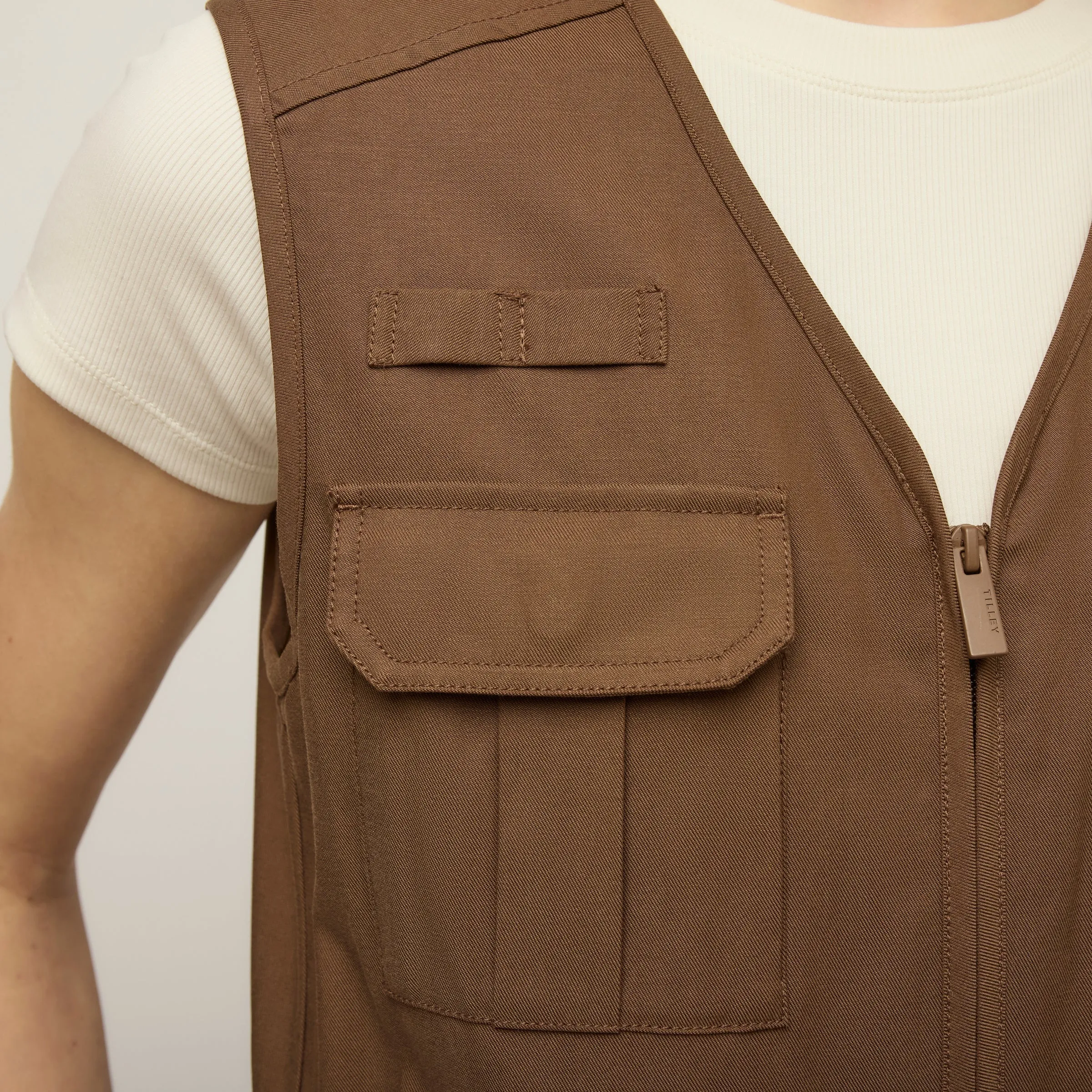 Tencel Cotton Safari Vest Dress