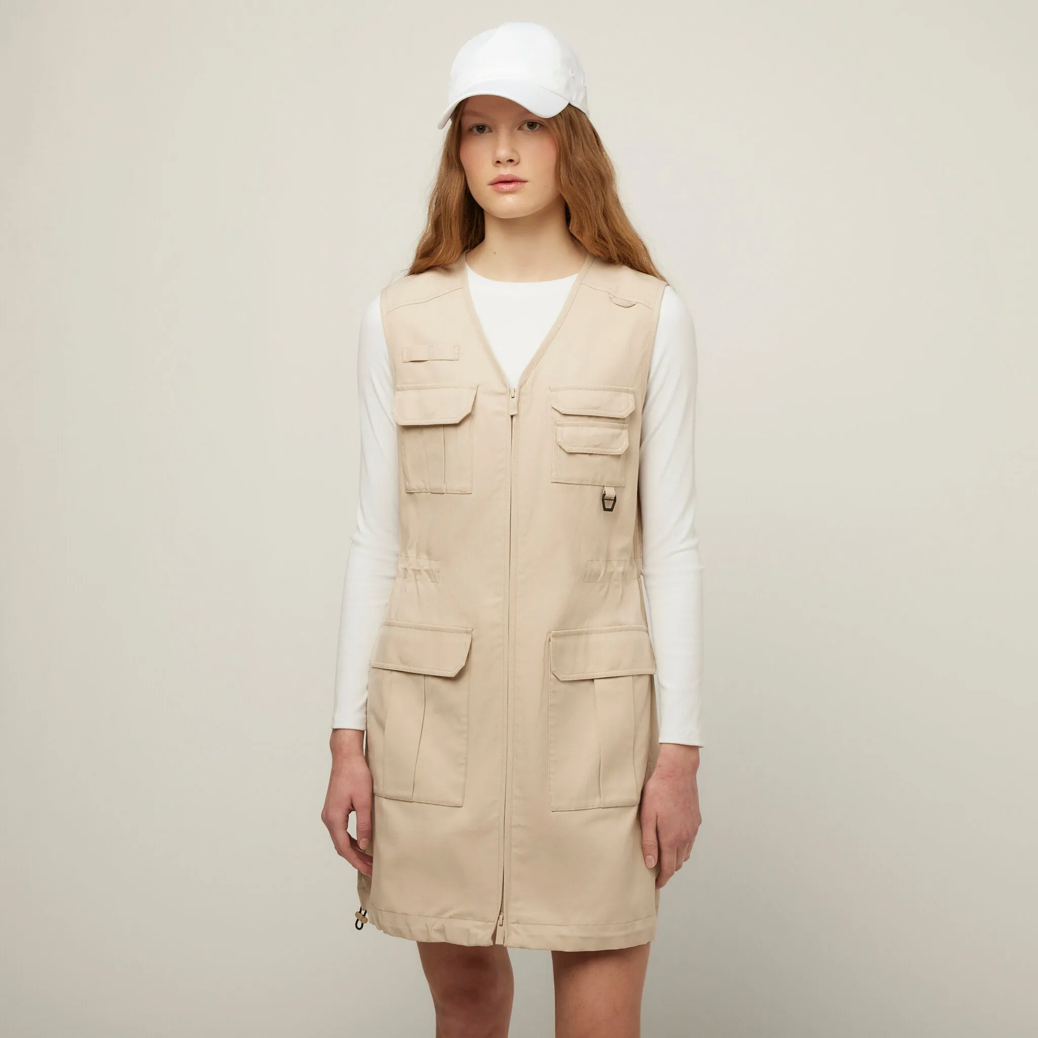 Tencel Cotton Safari Vest Dress