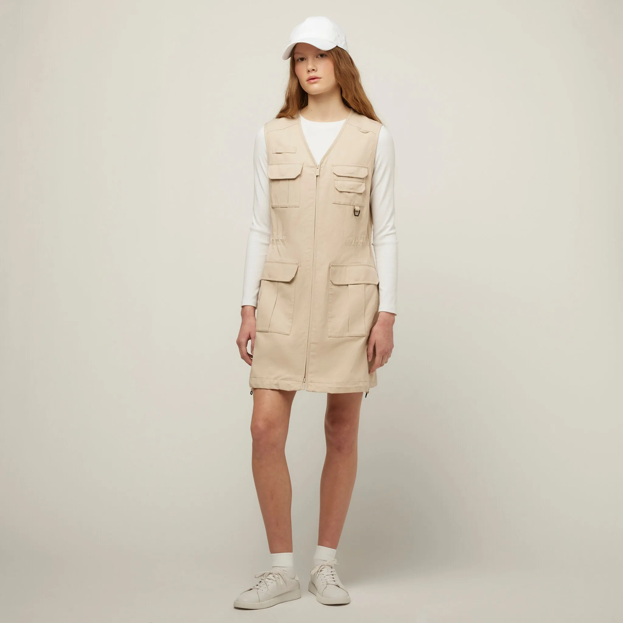 Tencel Cotton Safari Vest Dress