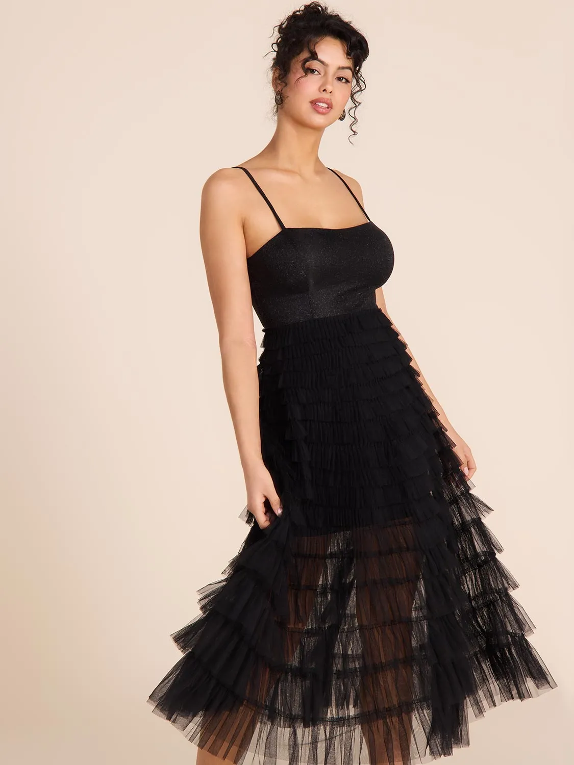 Tiered Ruffle Midi Dress