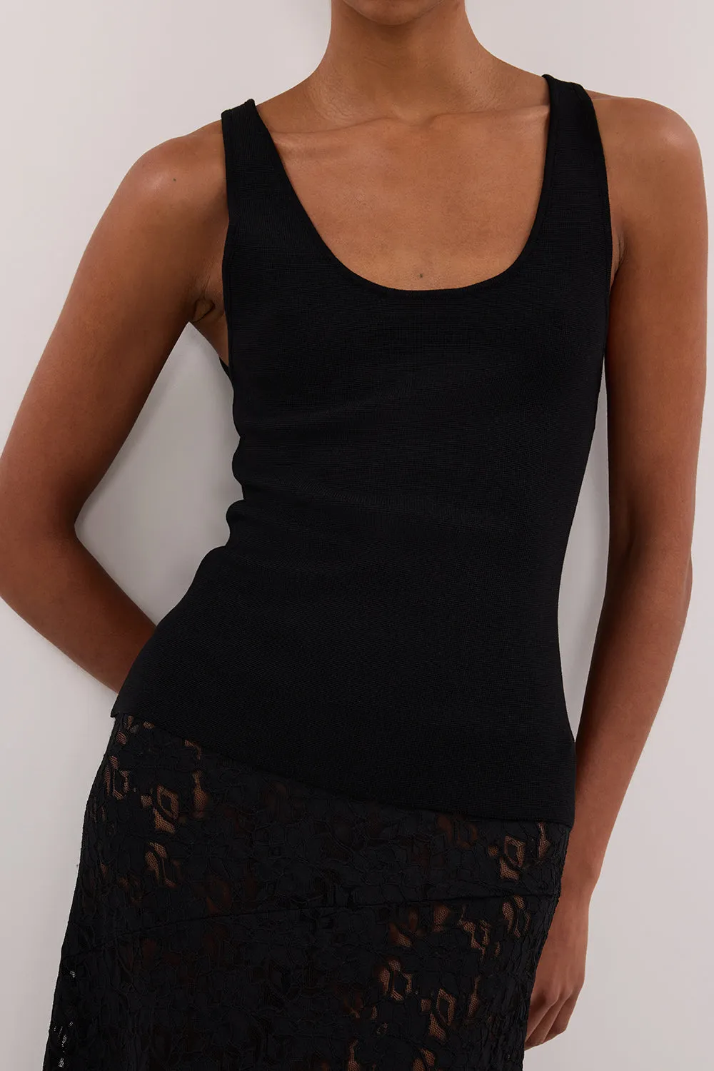 TROY BLACK KNIT TANK