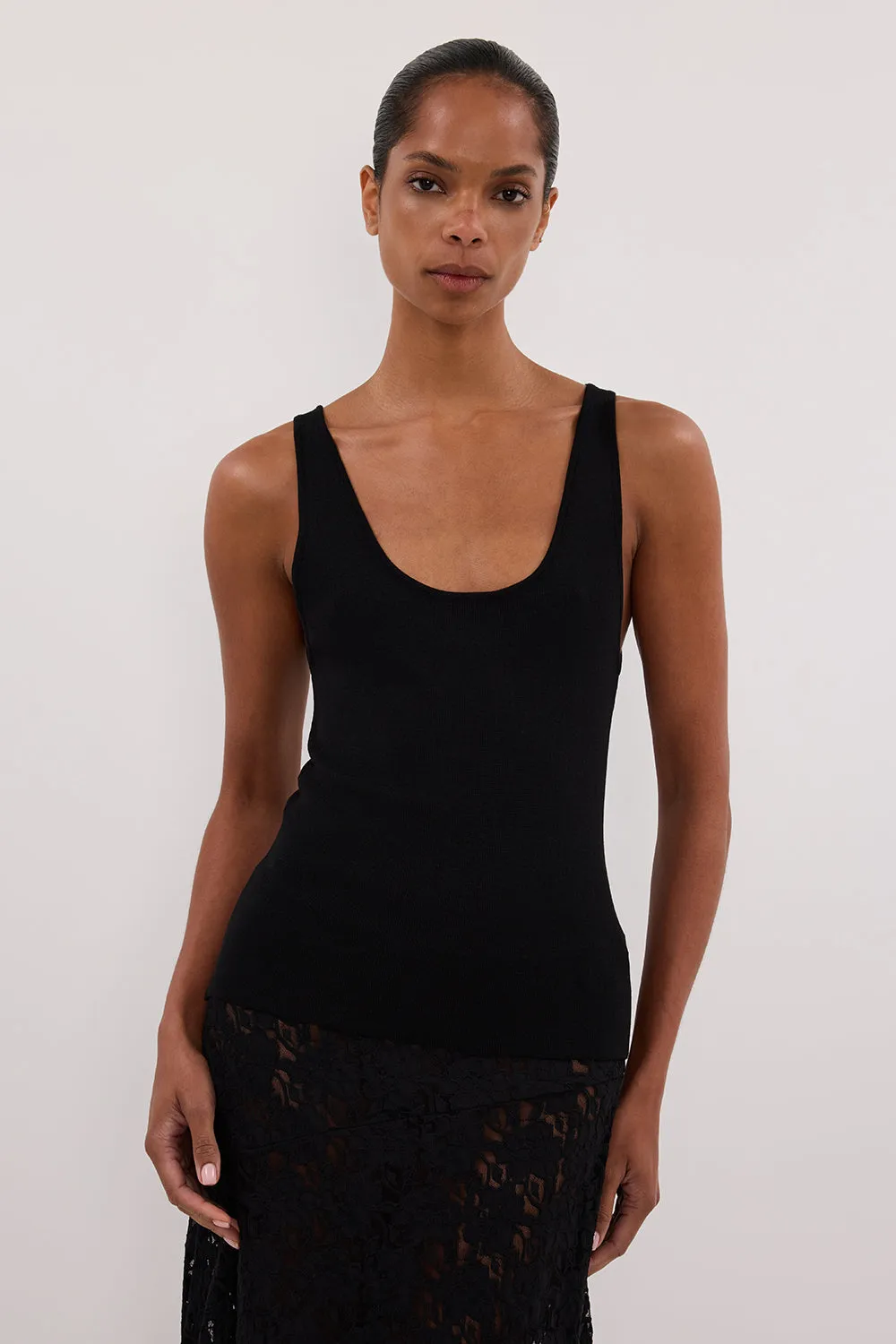 TROY BLACK KNIT TANK