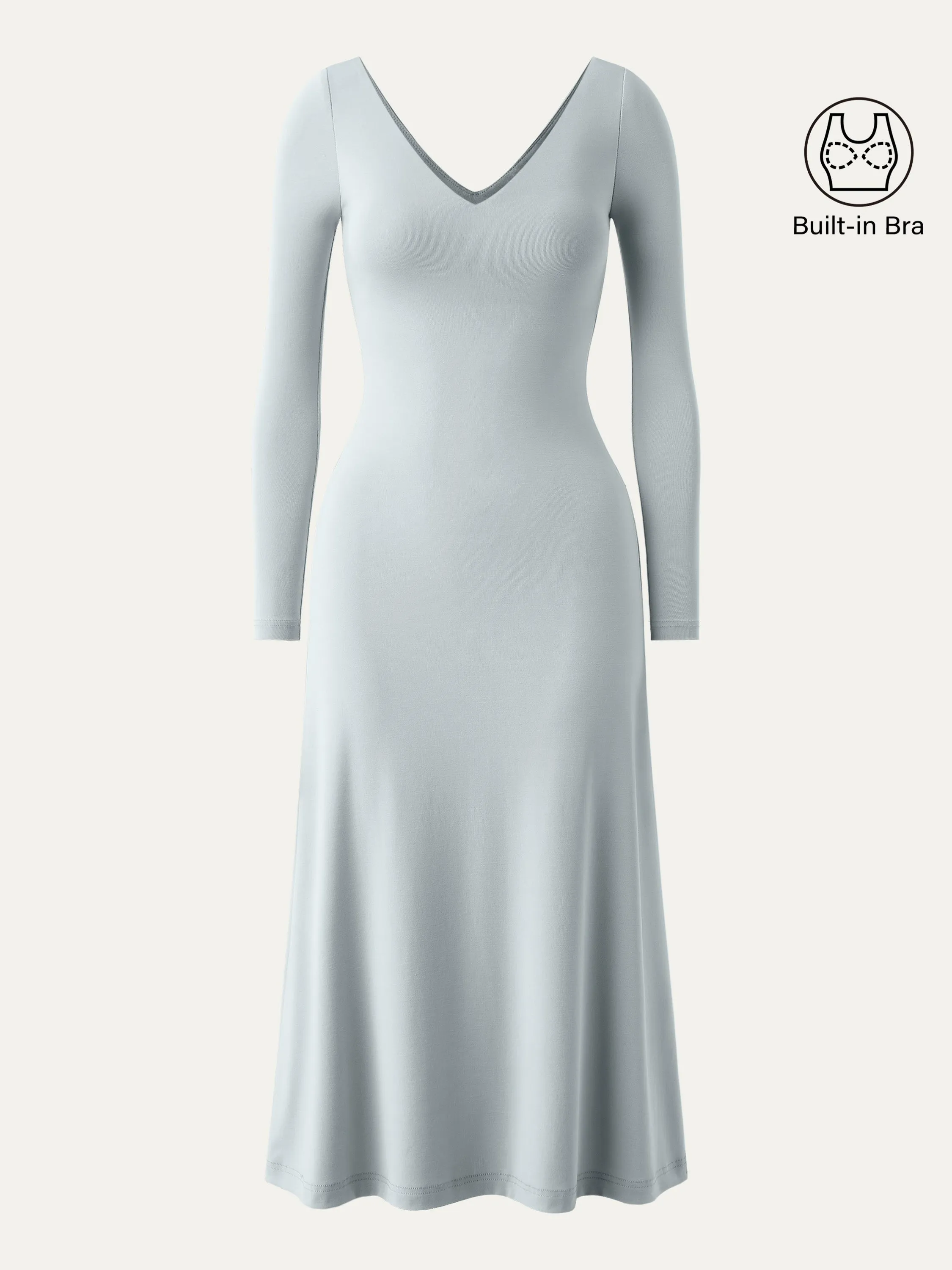 V-neck Long Sleeves Midi New Airy Brami Dress