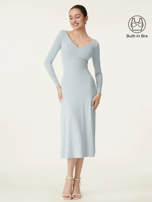 V-neck Long Sleeves Midi New Airy Brami Dress