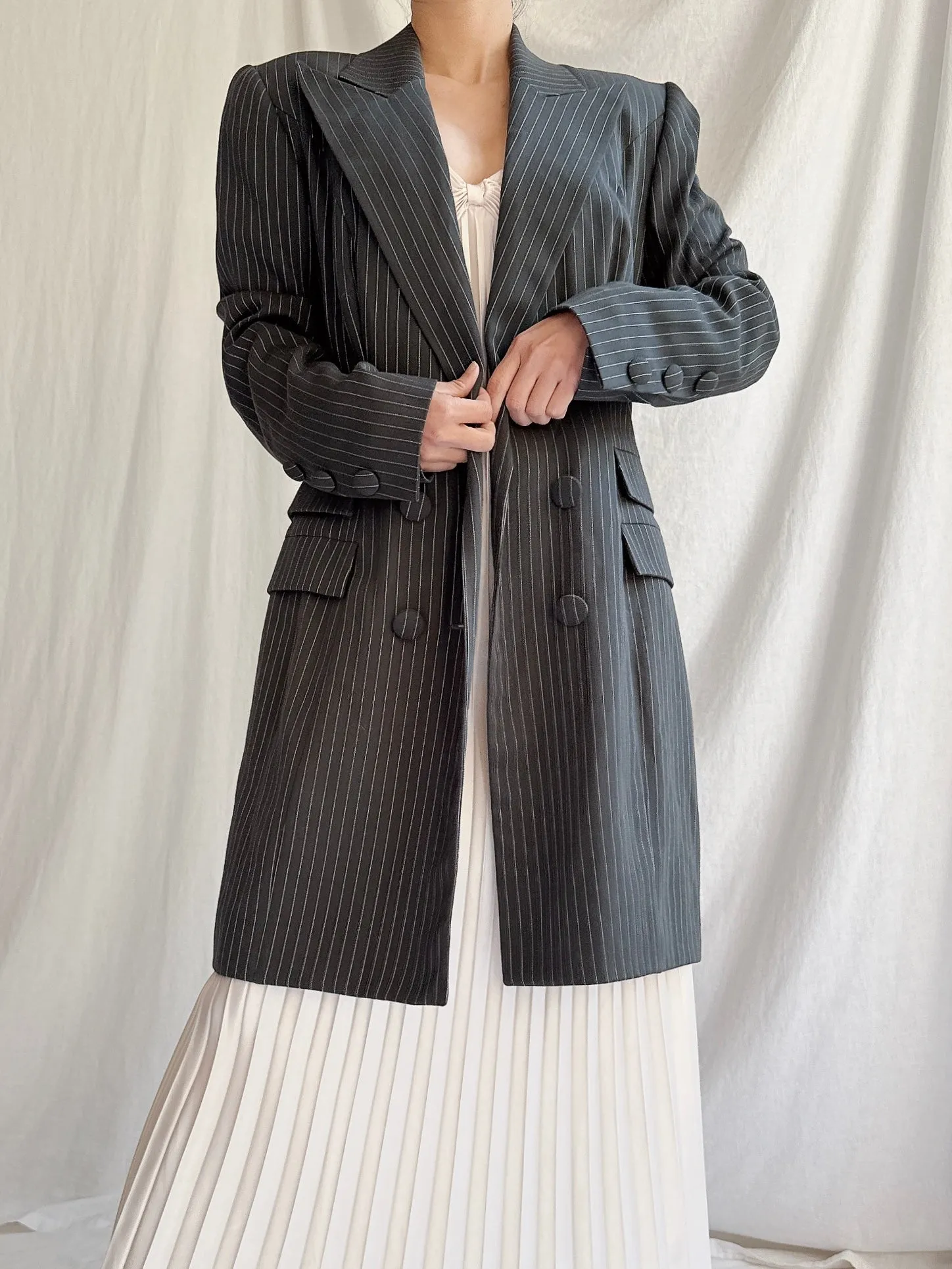 Vintage French Wool Striped Jacket - S/M