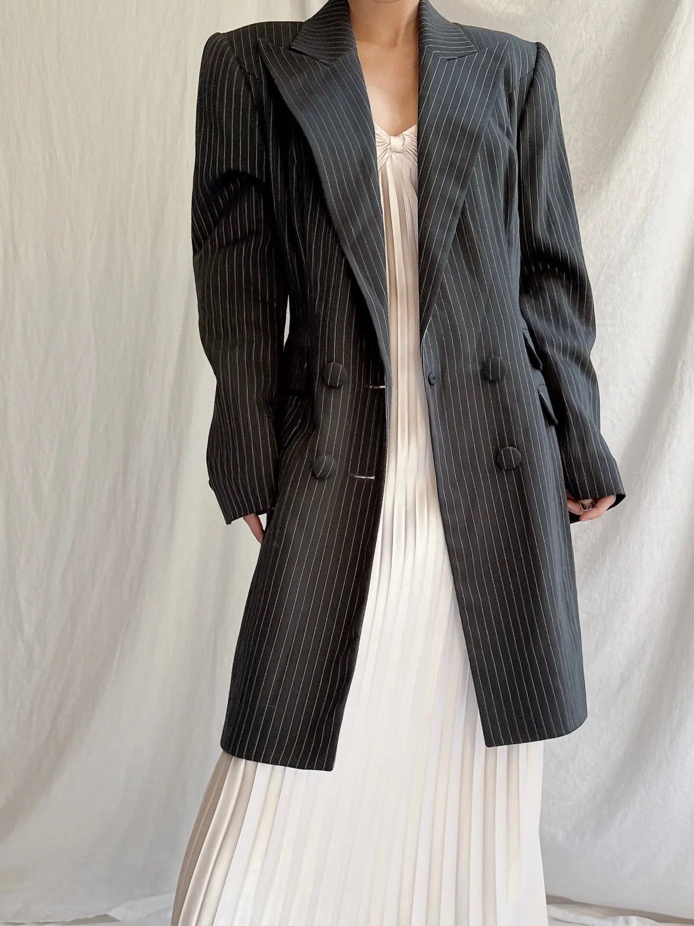 Vintage French Wool Striped Jacket - S/M