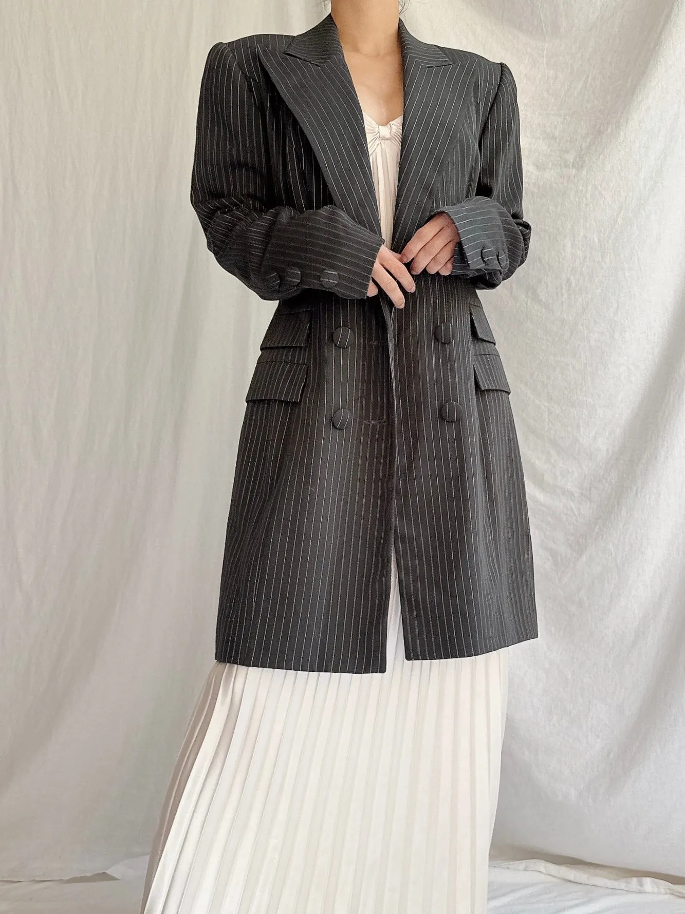 Vintage French Wool Striped Jacket - S/M
