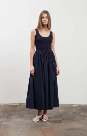 Voyager Mixed Media Midi Dress