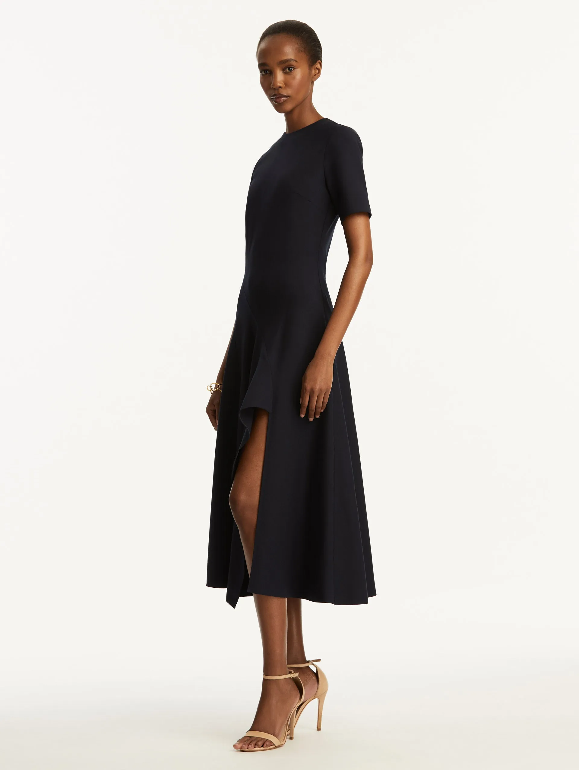 Wave Detail Midi Dress