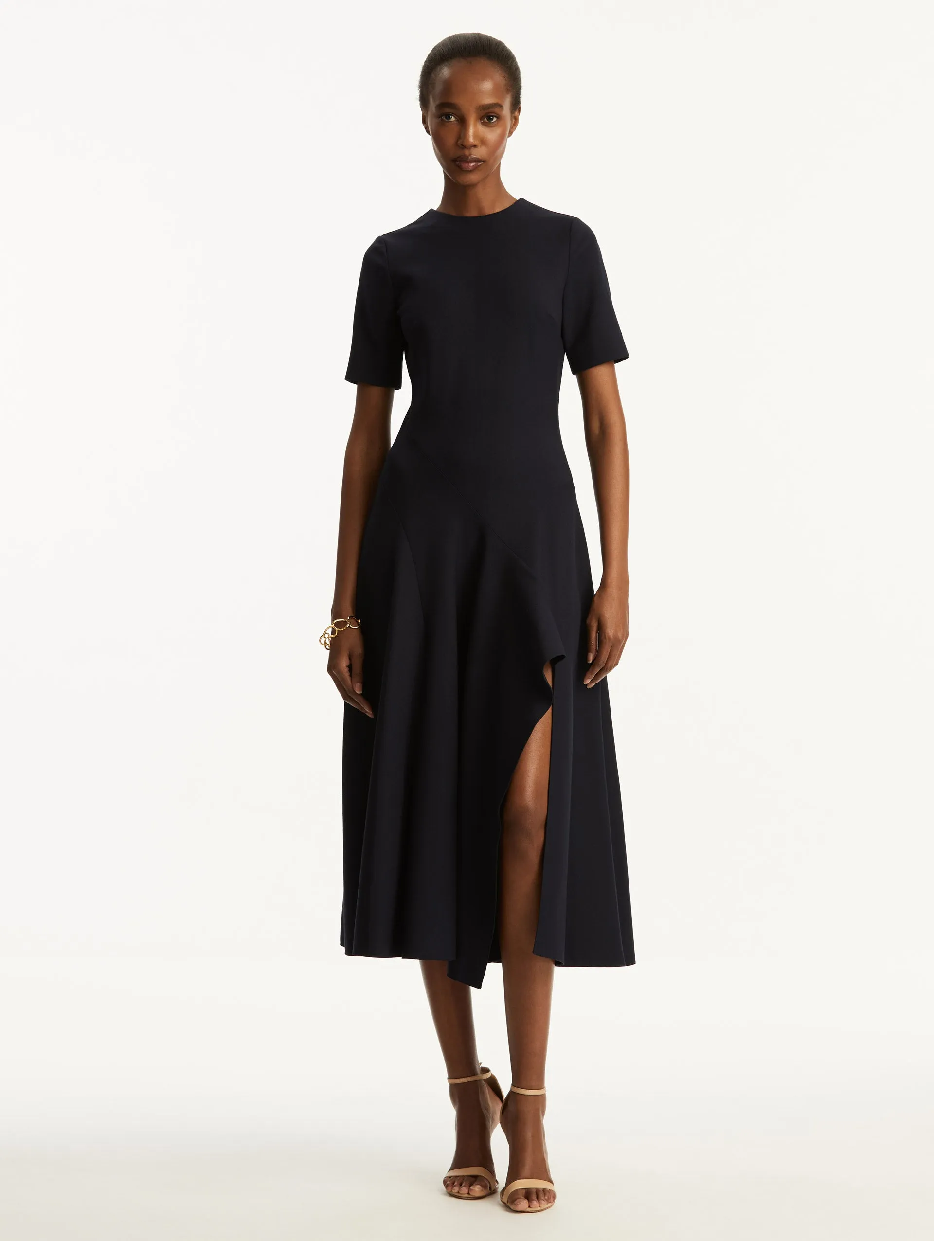 Wave Detail Midi Dress