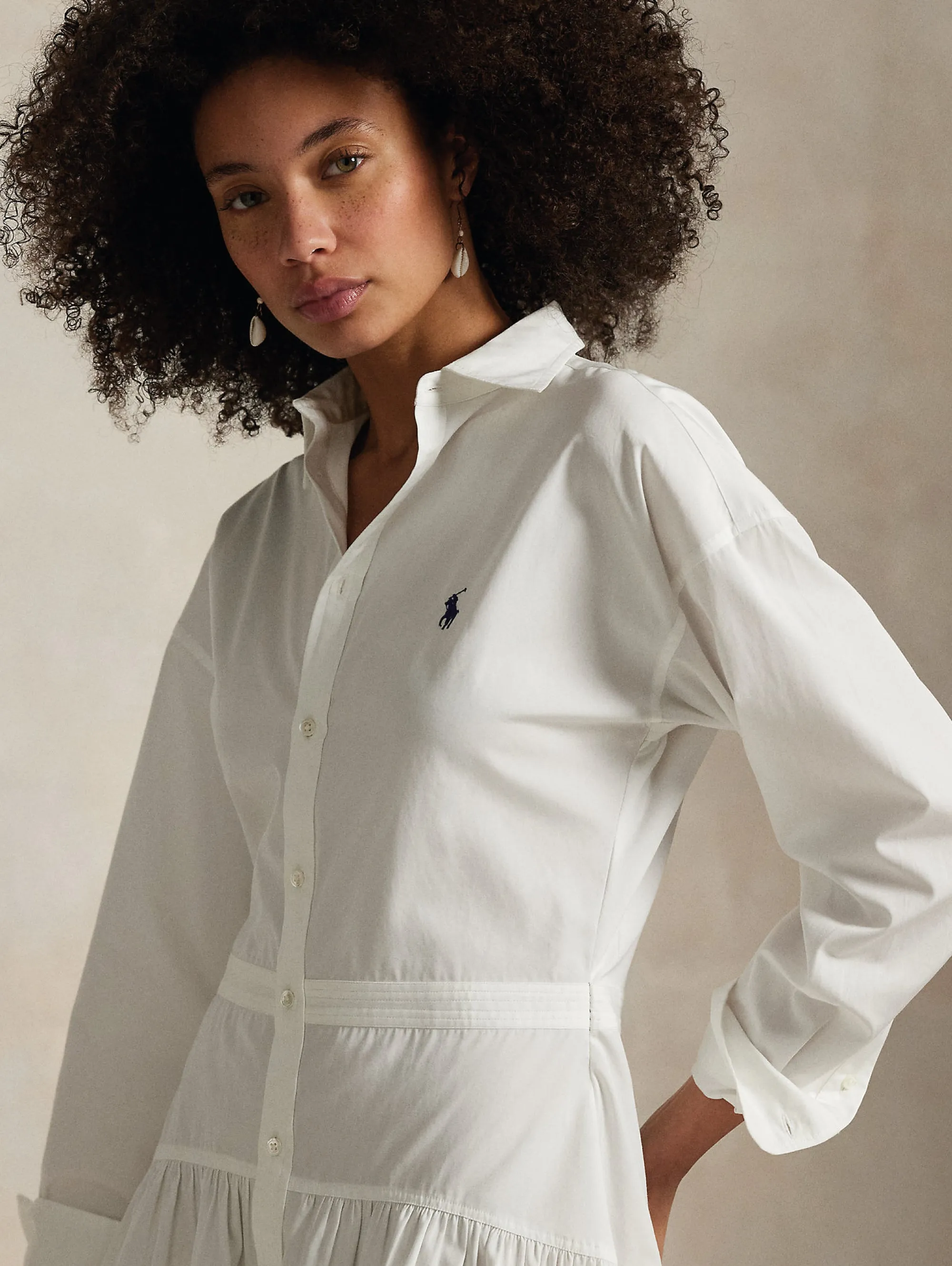 White Cotton Poplin Dress