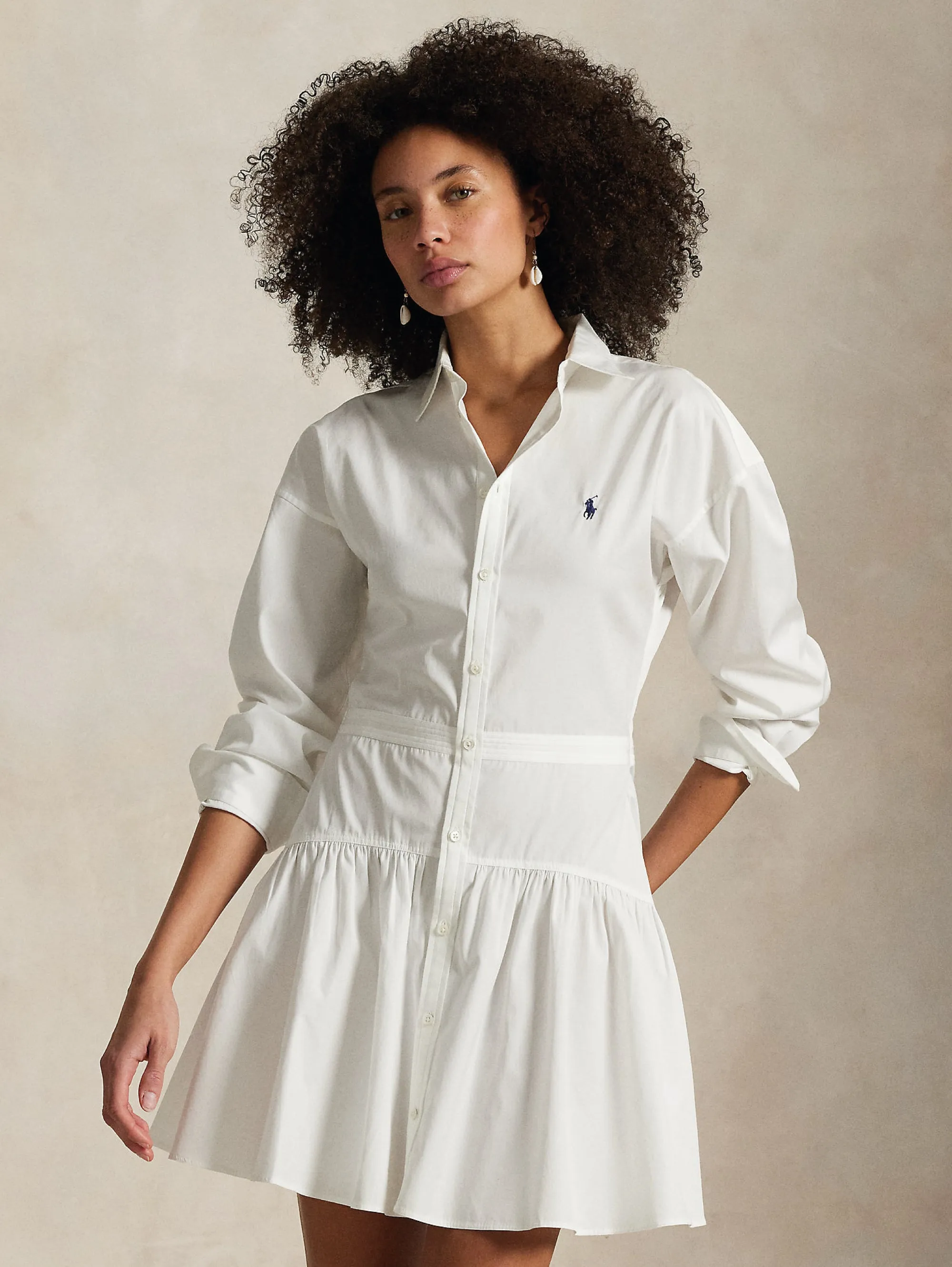 White Cotton Poplin Dress