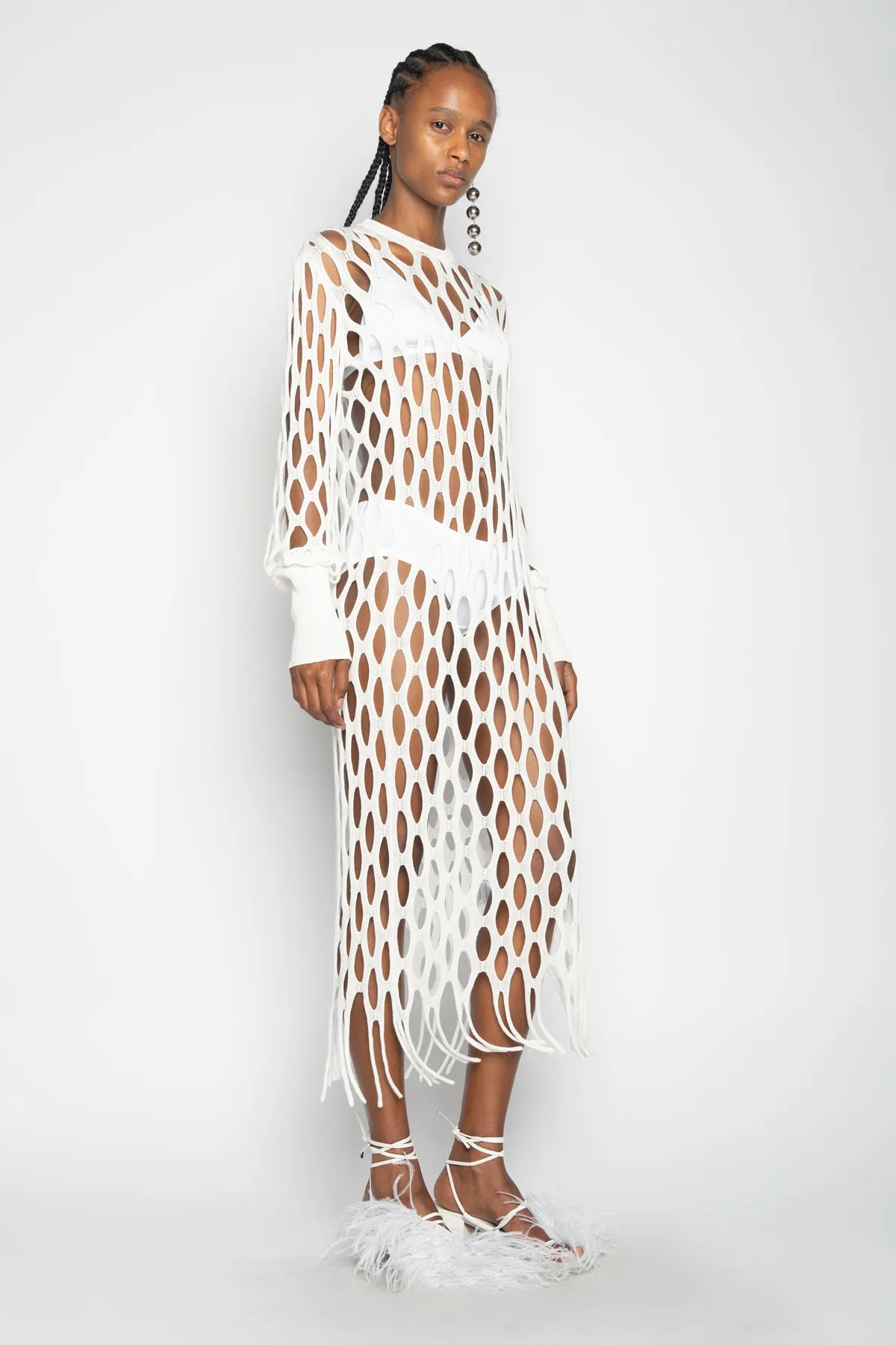 WHITE NET DRESS