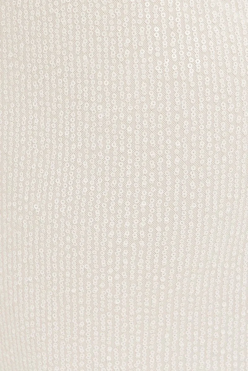 White Sequin Bodycon Party Dress