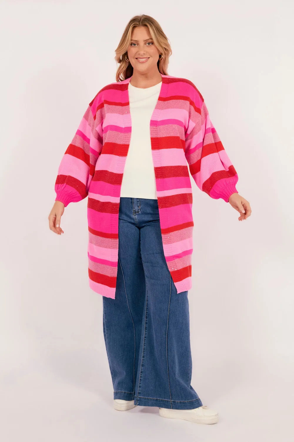 Yuma One Size Cardigan in Pink