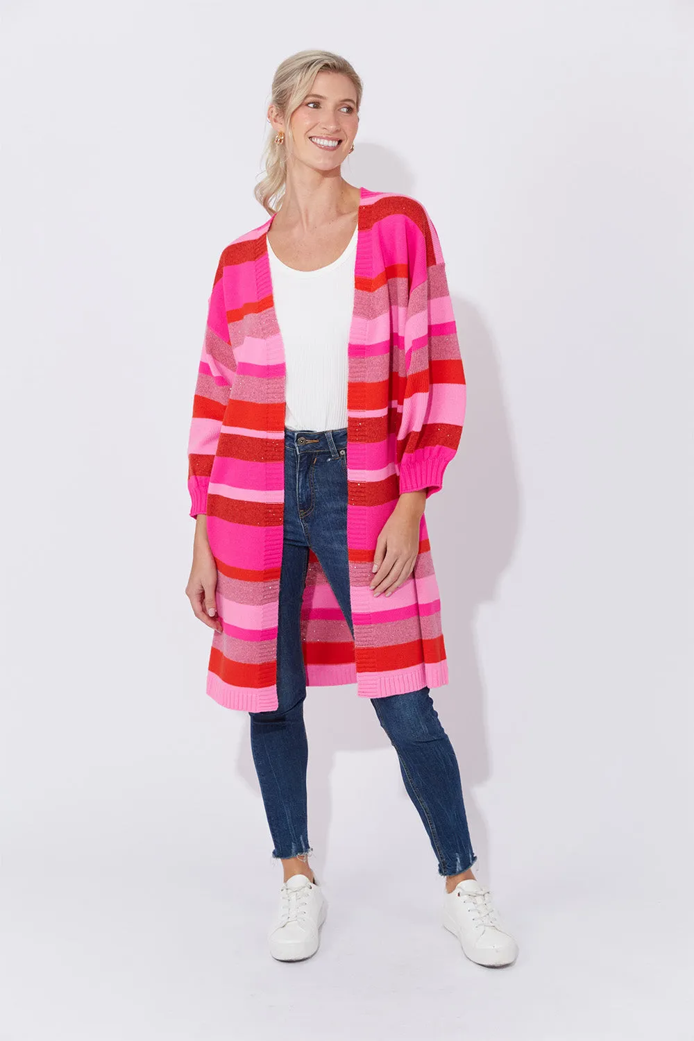 Yuma One Size Cardigan in Pink